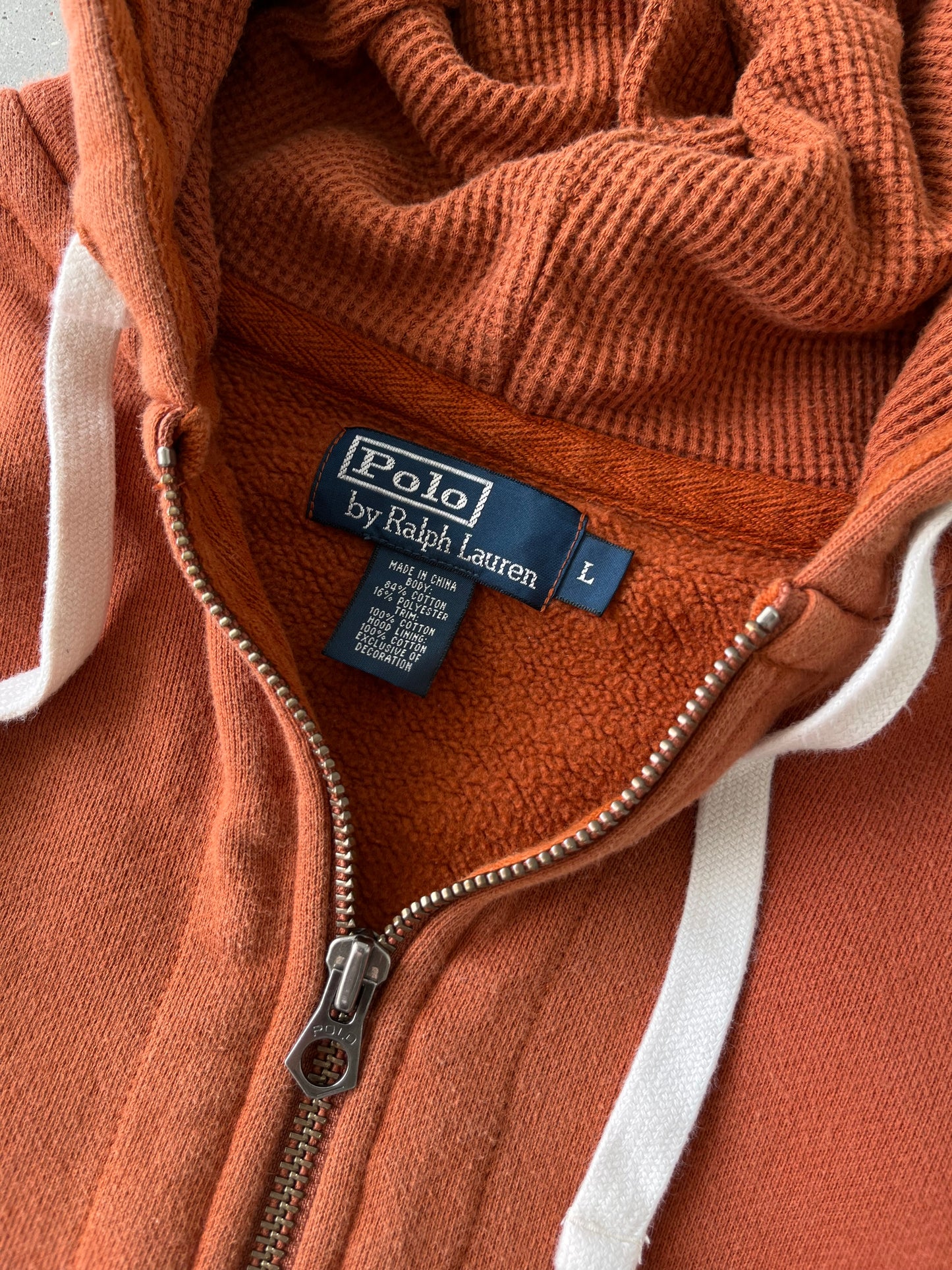 Vintage Polo Ralph Lauren Zip-Up Hoodie (Orange) - L