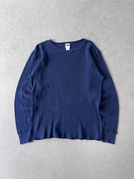 Vintage Navy Thermal Long Sleeve - L