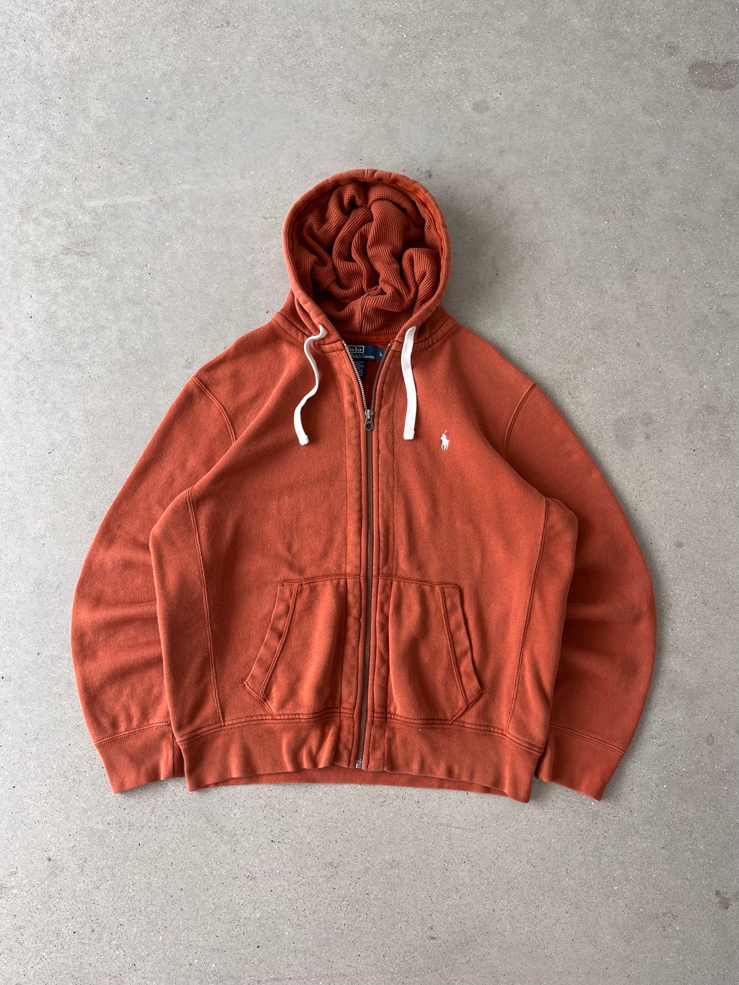 Vintage Polo Ralph Lauren Zip-Up Hoodie (Orange) - L