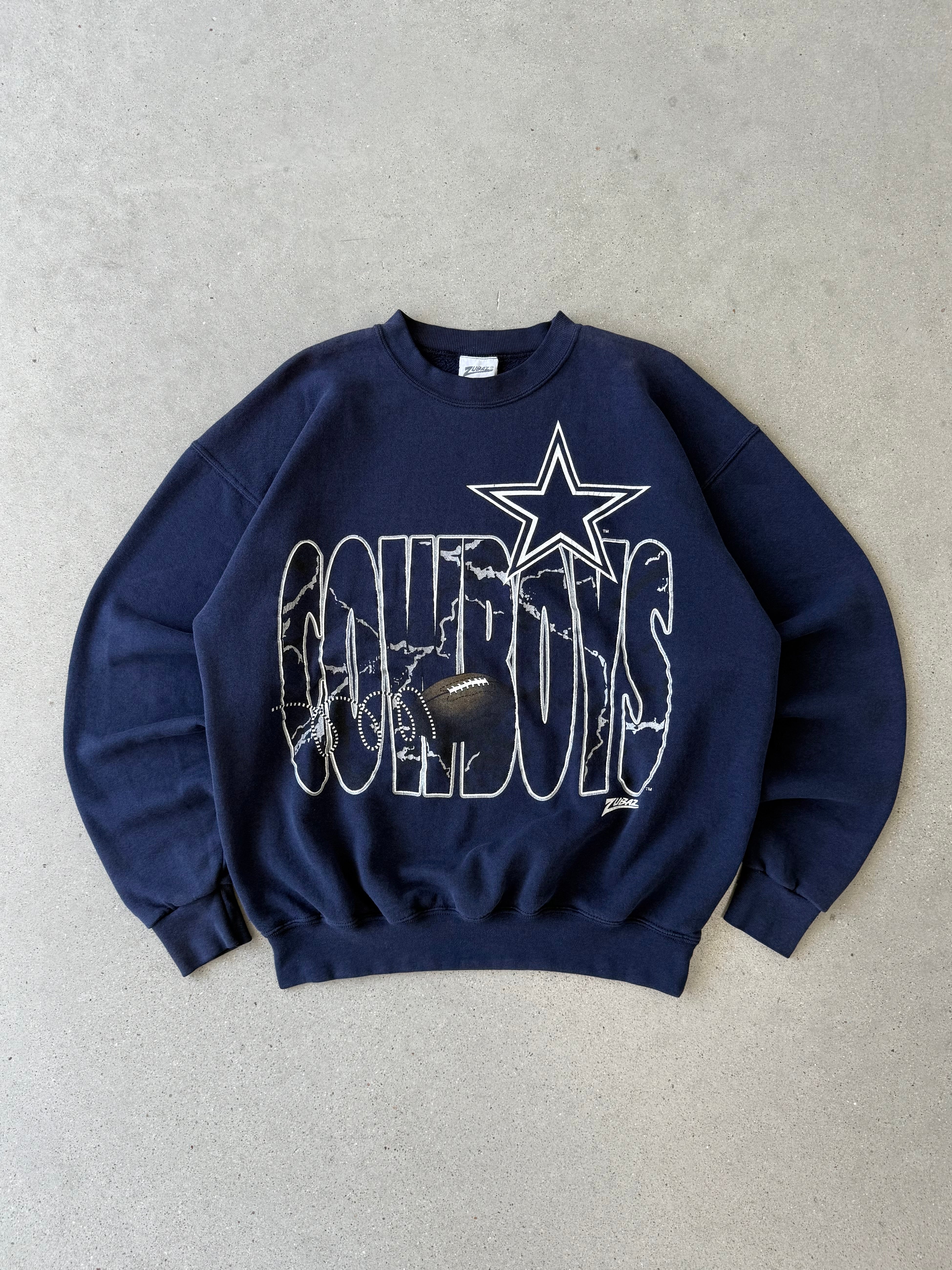 Vintage Dallas Cowboys Spellout Navy Sweatshirt  - L