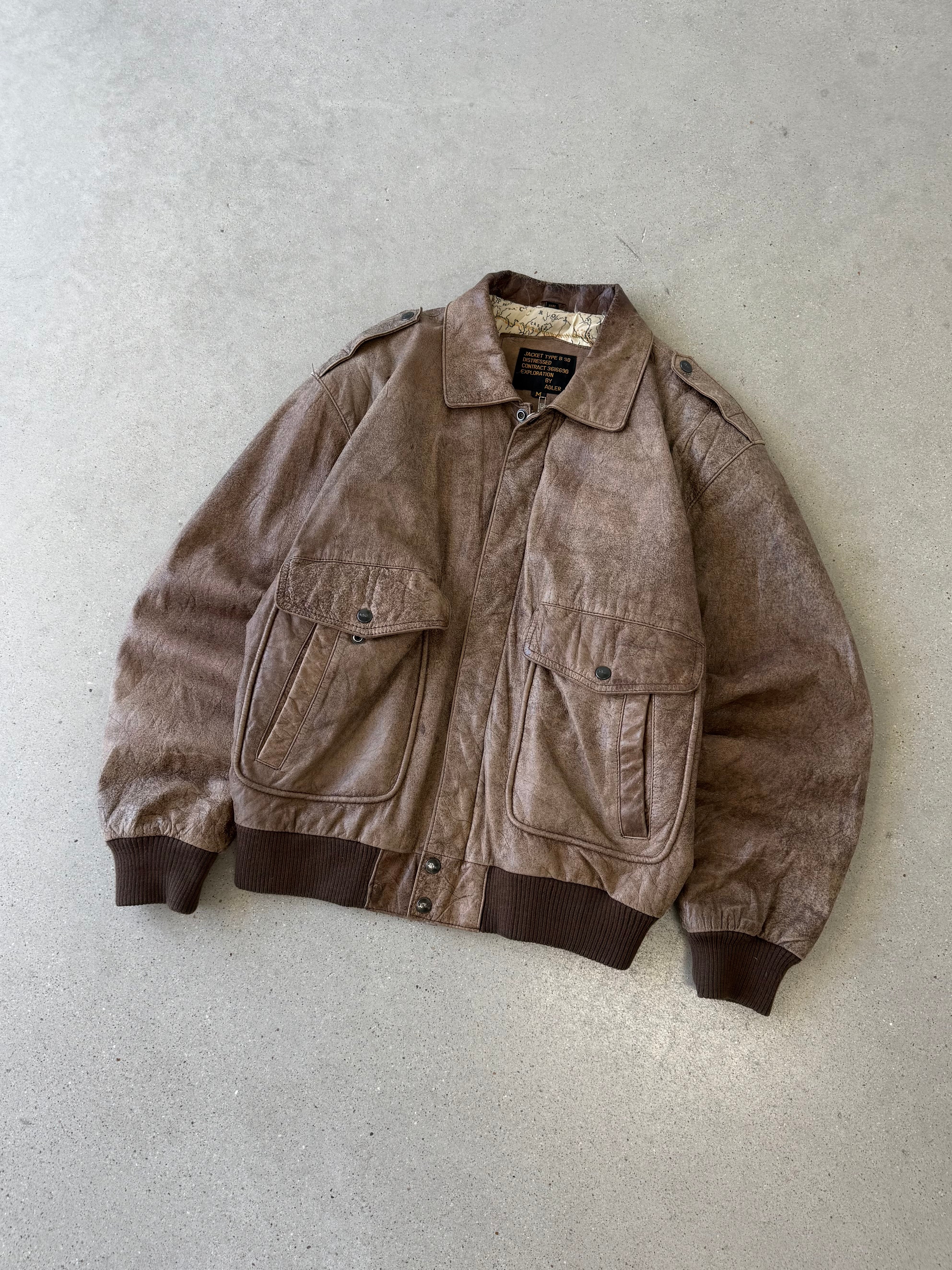 Vintage Adler Aviator Leather Jacket - M