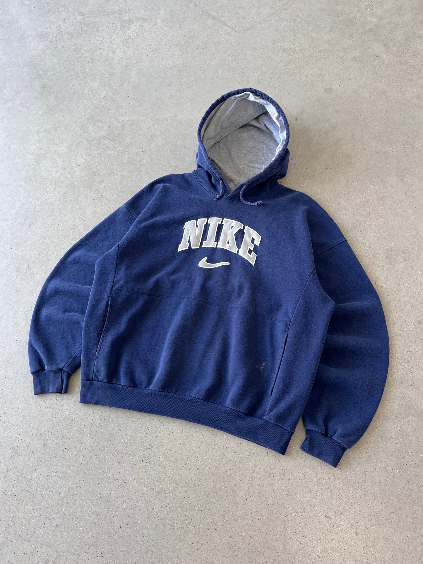 Vintage 90s Nike Spell-out Navy Hoodie - XL