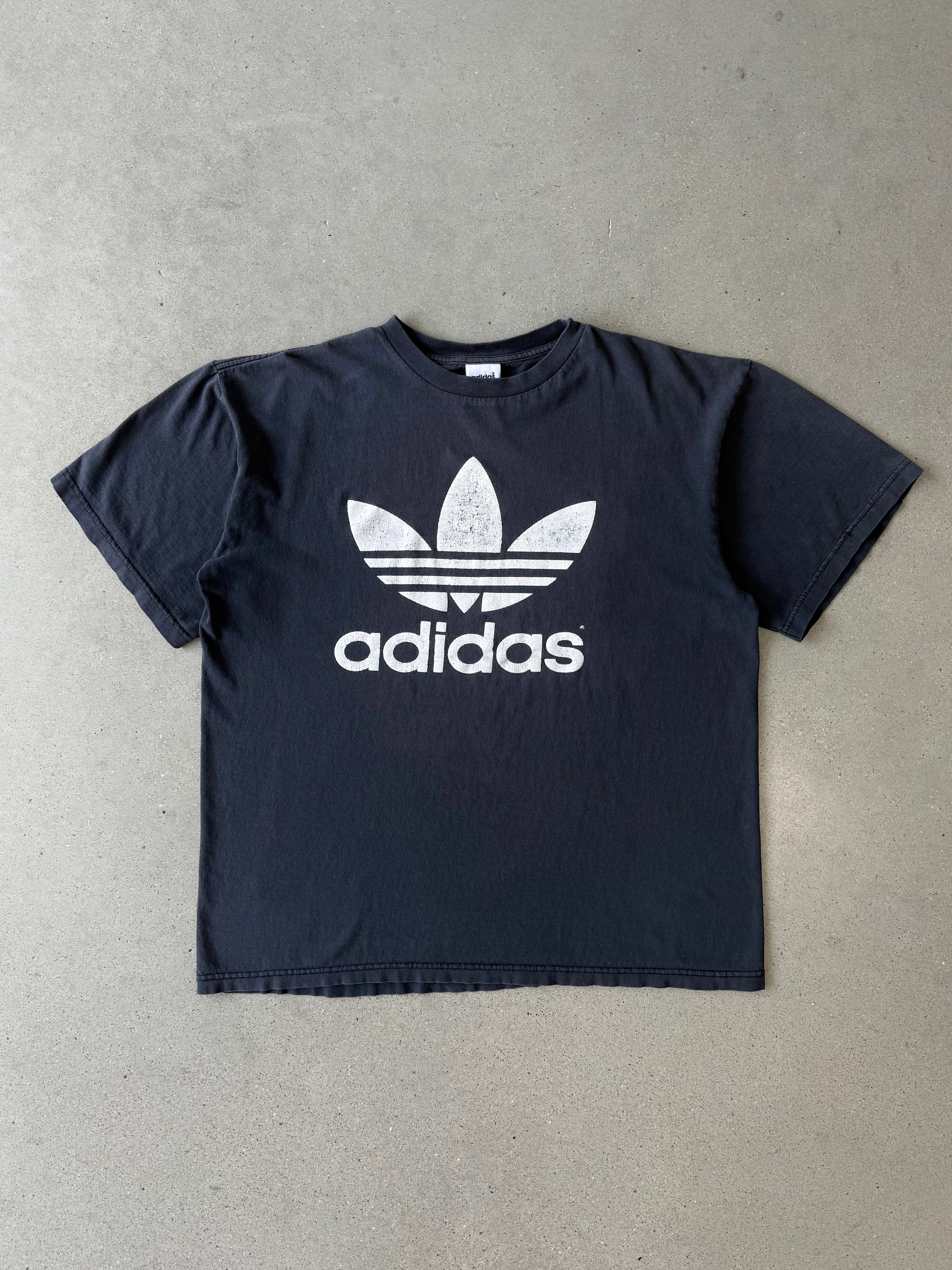 Vintage 1990s Adidas Logo Faded Tee - L