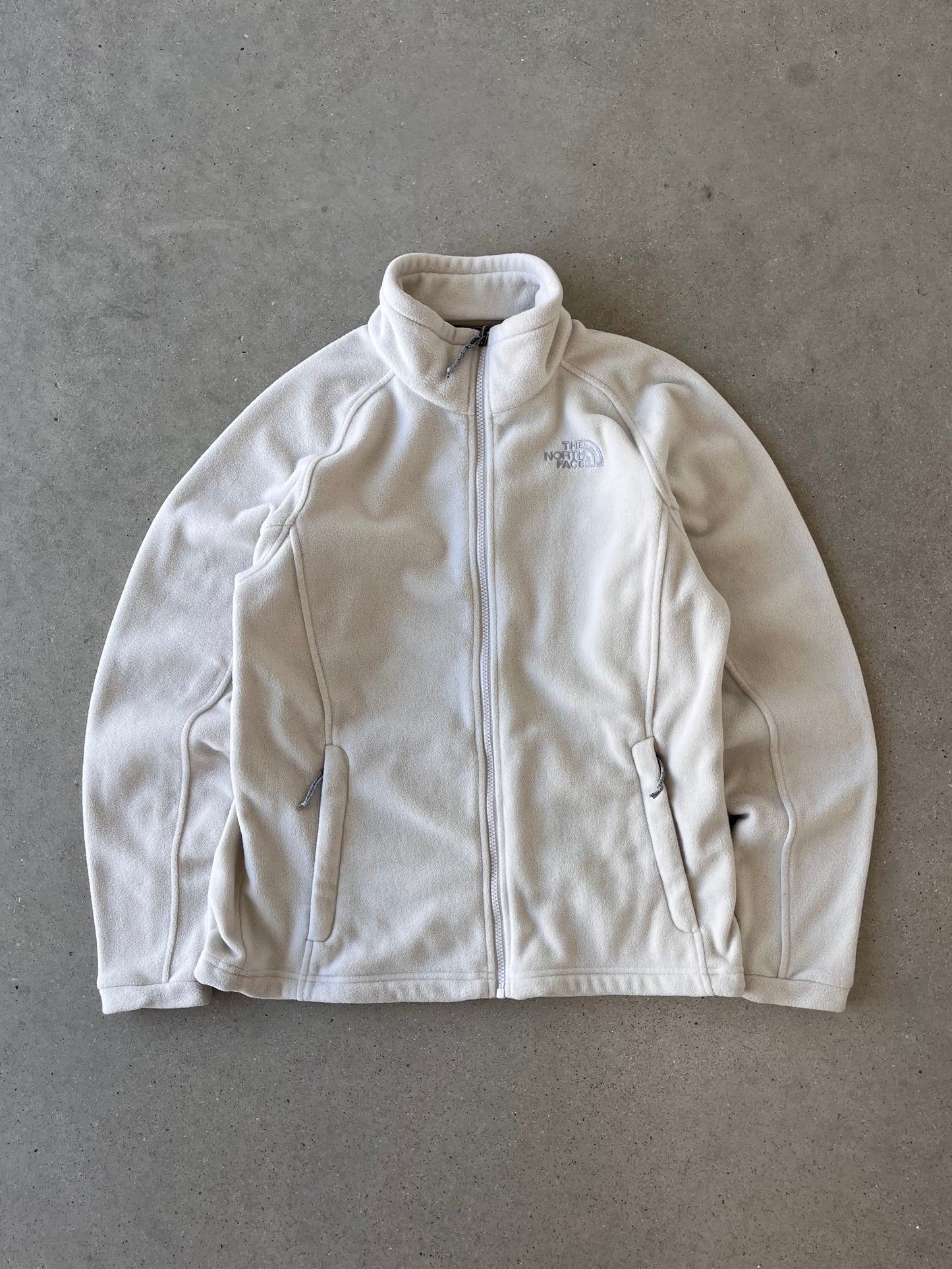 Vintage The North Face Women's White Fleece Jacket - M