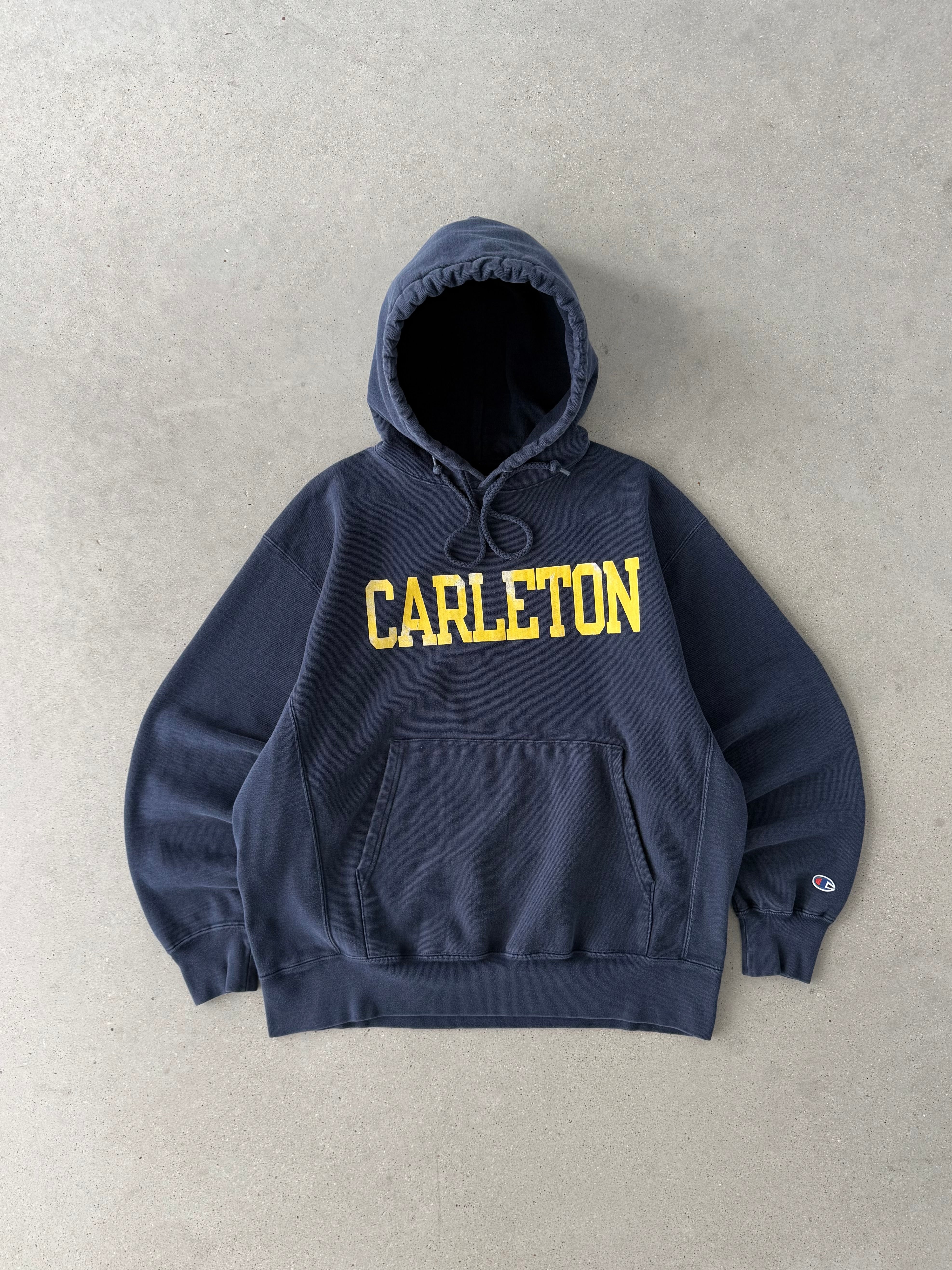 Vintage Carleton Reverse Weave Hoodie - L