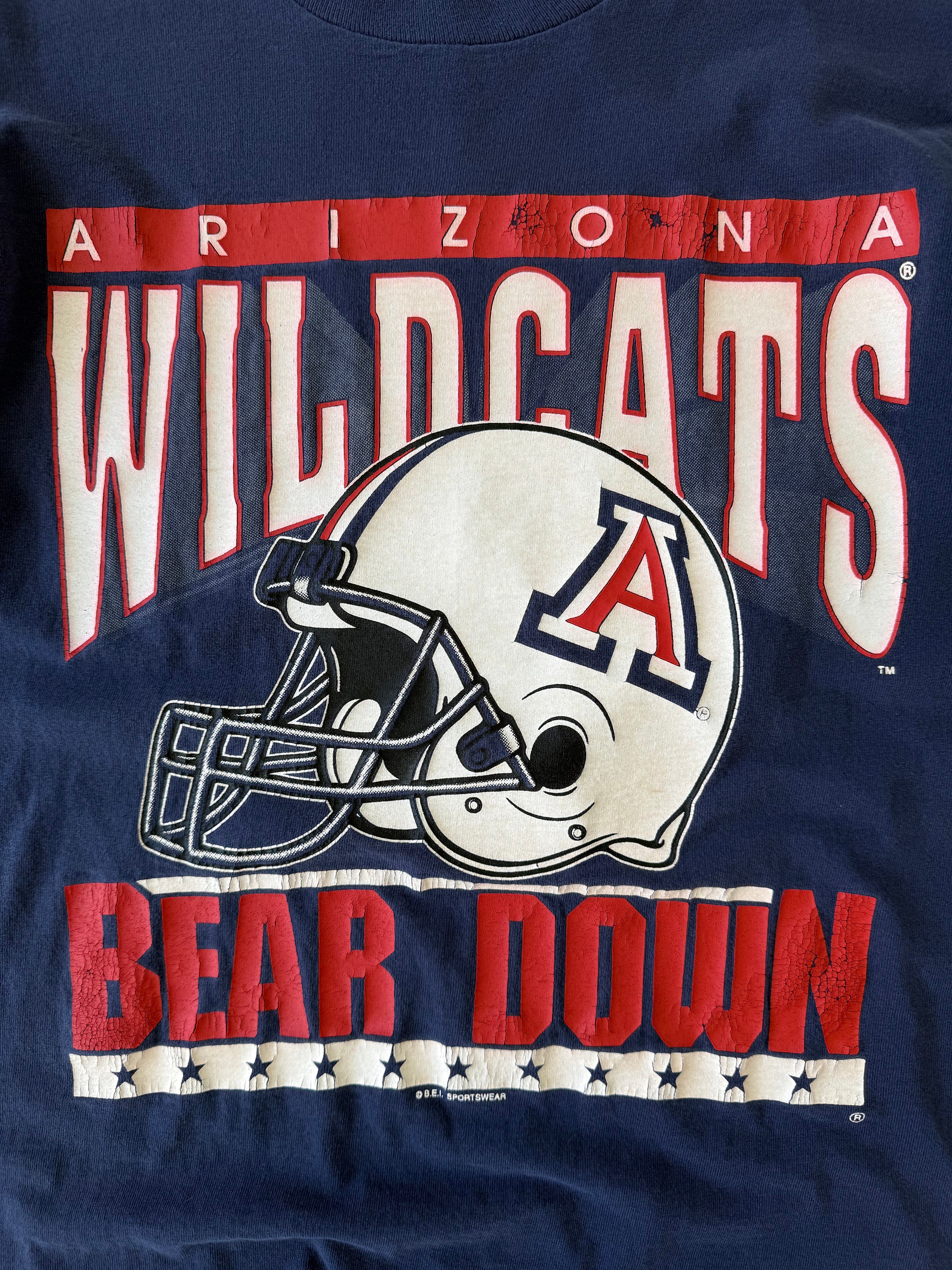 Vintage 1990s Arizona Wildcats 'Bear Down' Tee - M