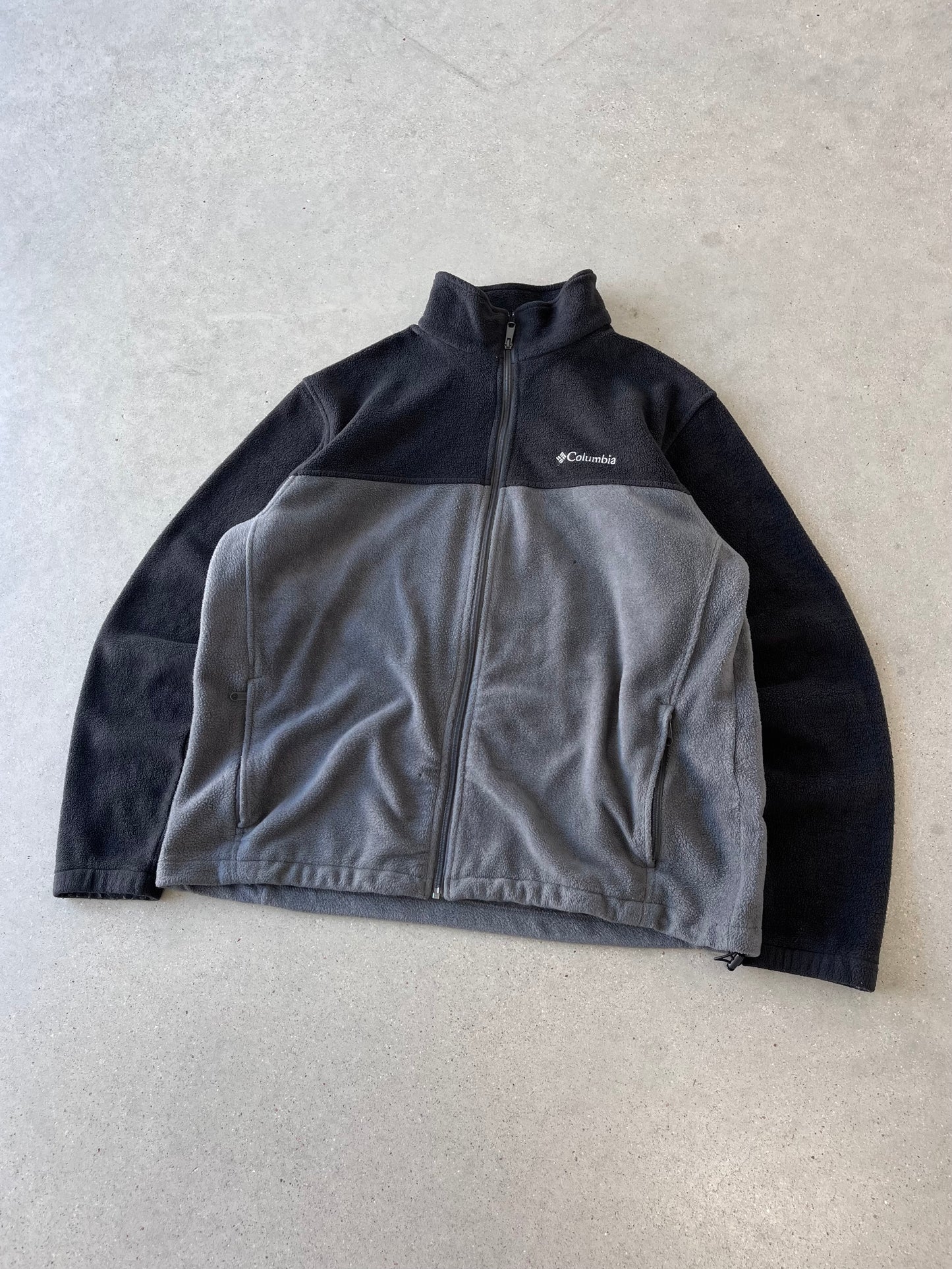 Vintage Columbia Black/Gray Fleece Jacket - XL