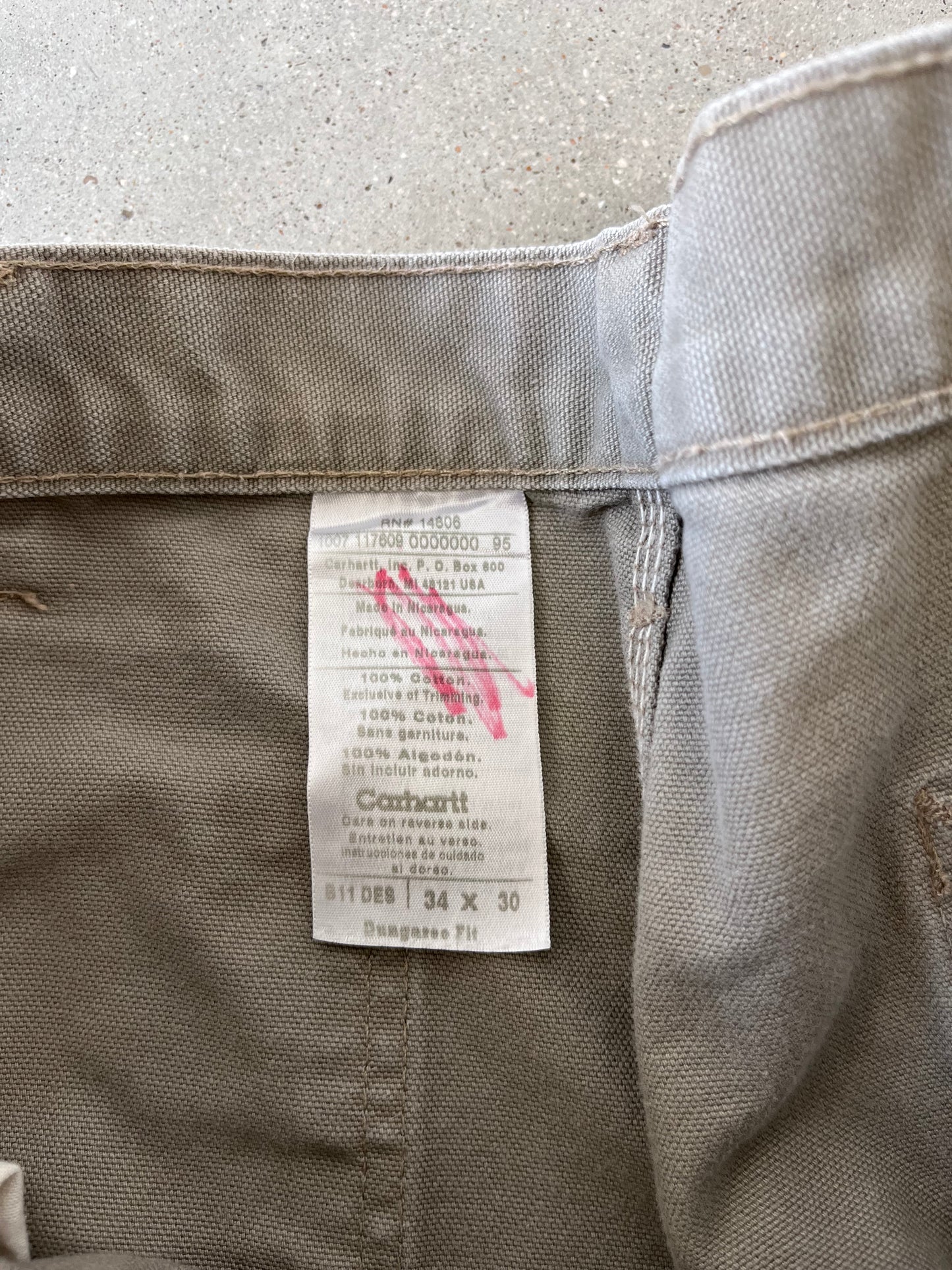 Vintage Carhartt Mocha-grey Carpenter Pants - 33x30