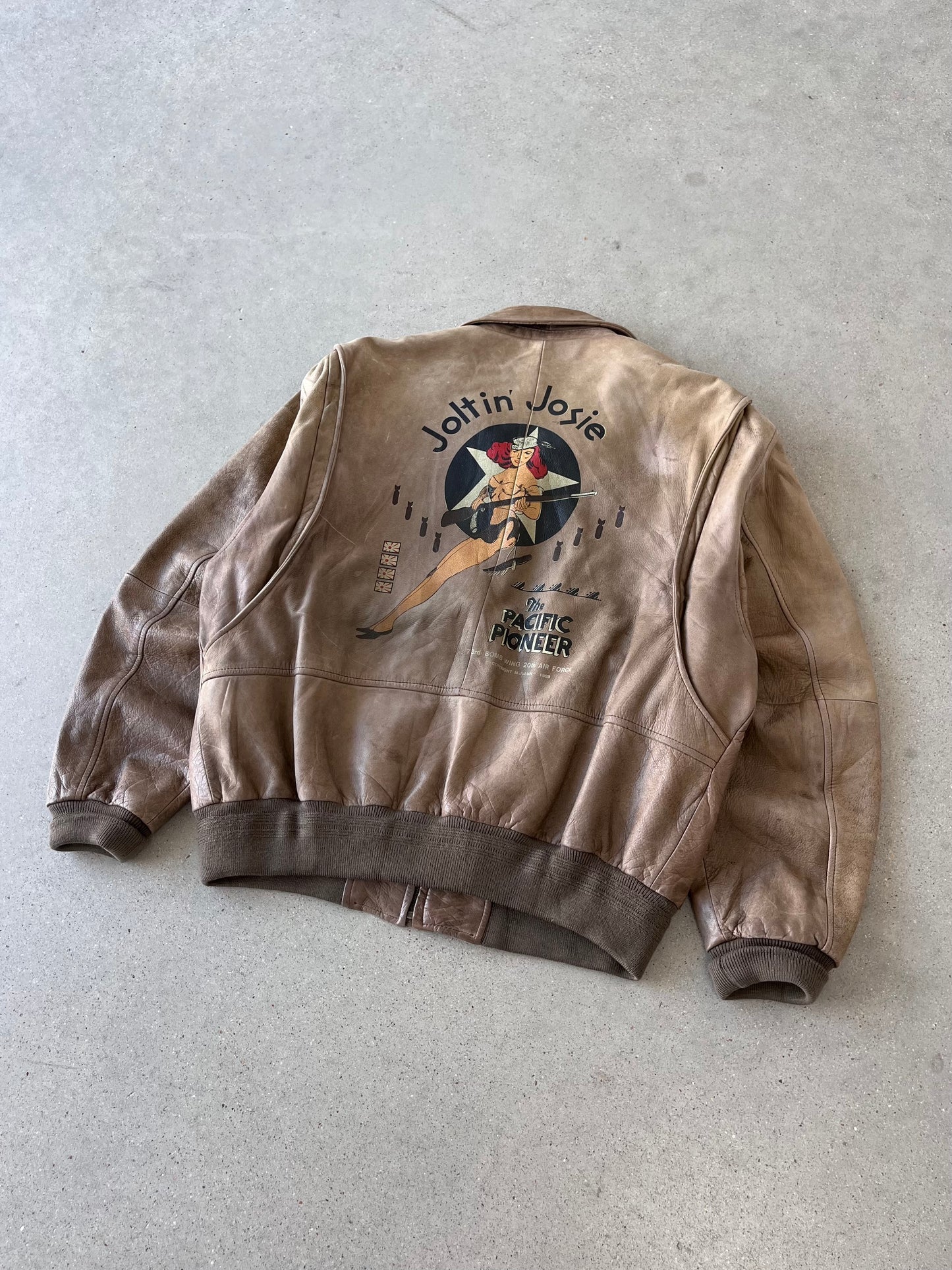 Vintage Verri Pelle 'The Pacific Pioneer' 73rd Bomb Wing Bomber Leather Jacket - L