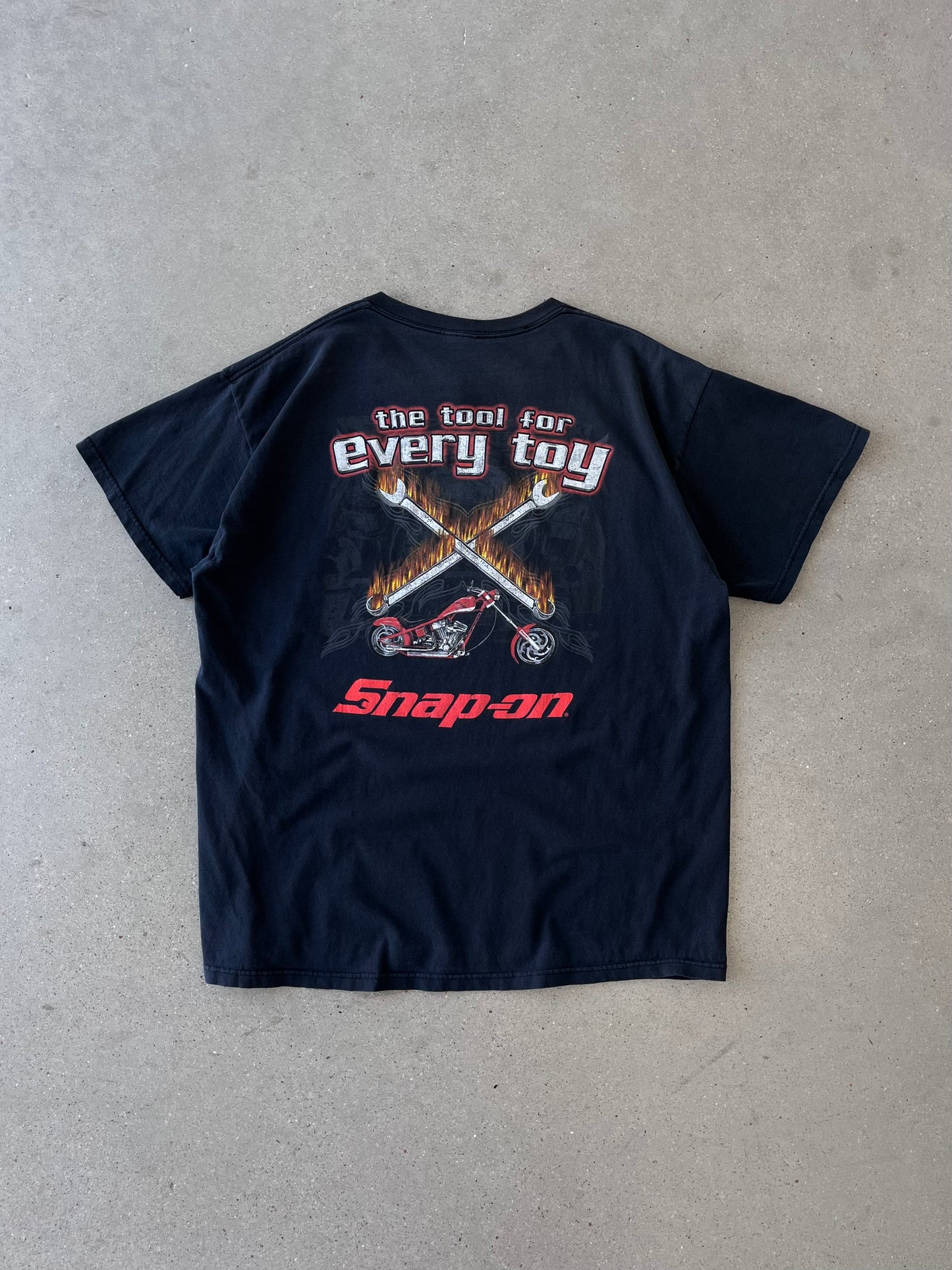 Vintage Snap-on Motorcycle Flame Tee - XL