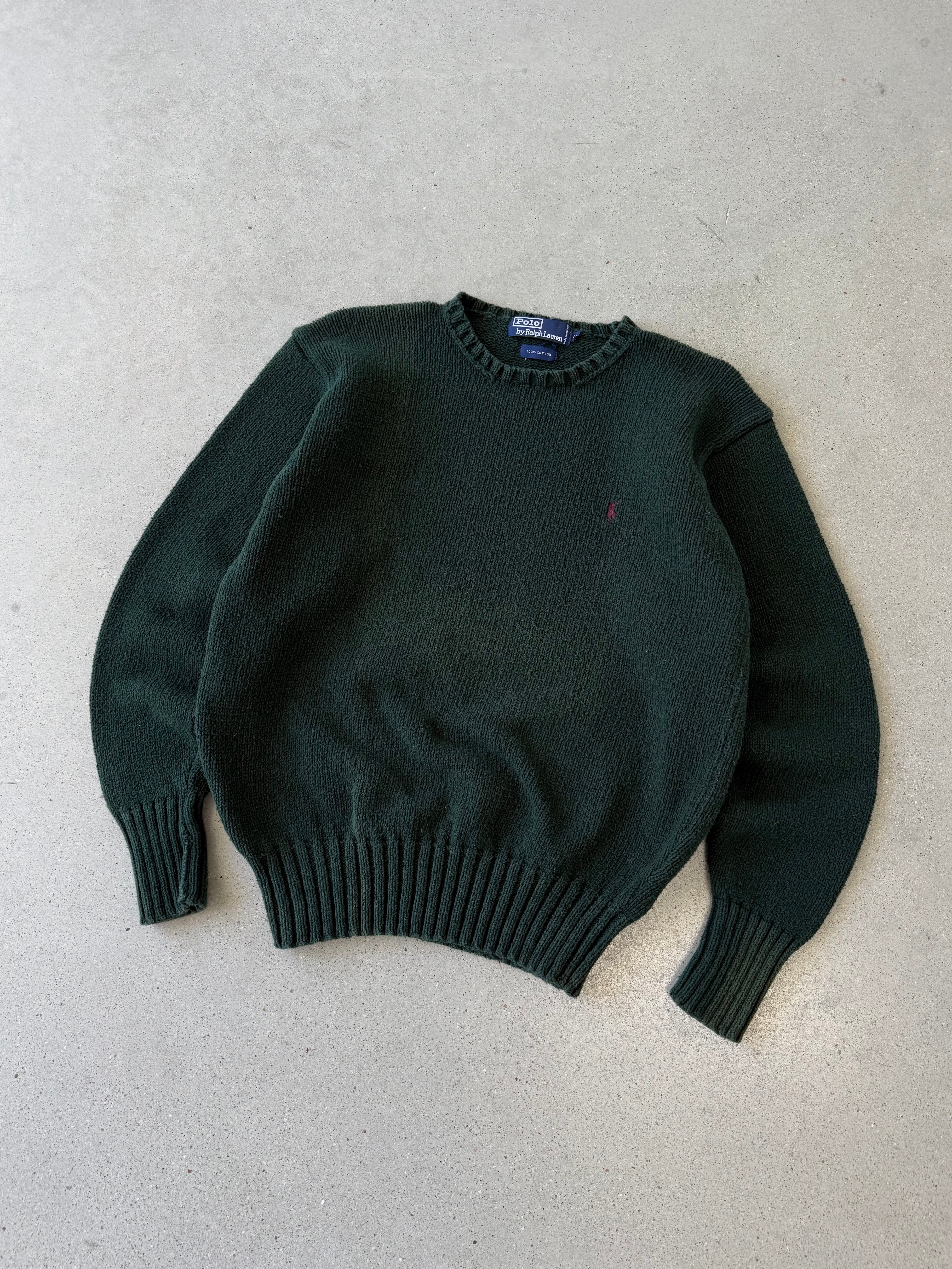 Vintage Polo Ralph Lauren Forest Green Knitted Sweater - M