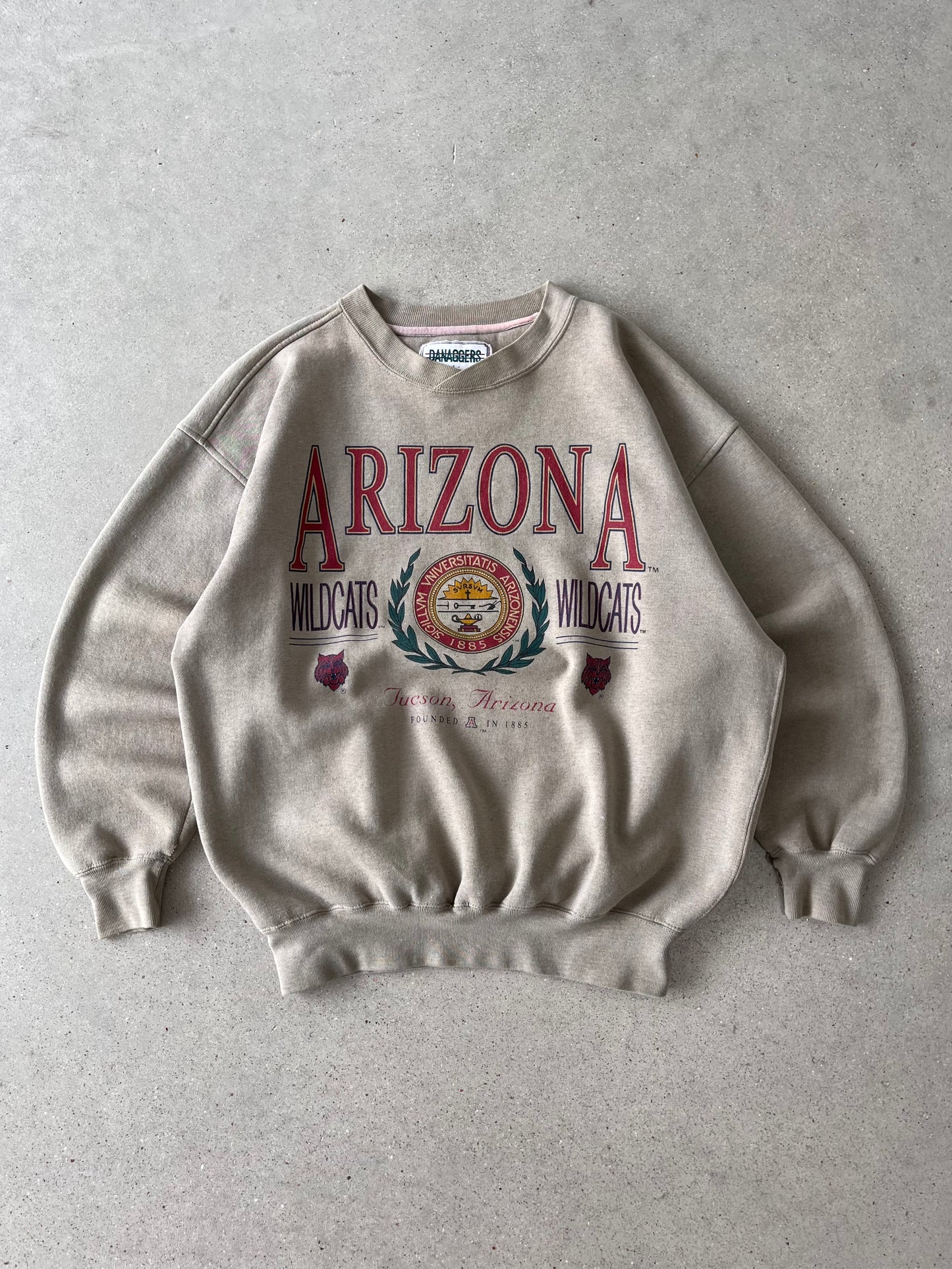 Vintage Arizona Wildcats Mocha Crewneck - L