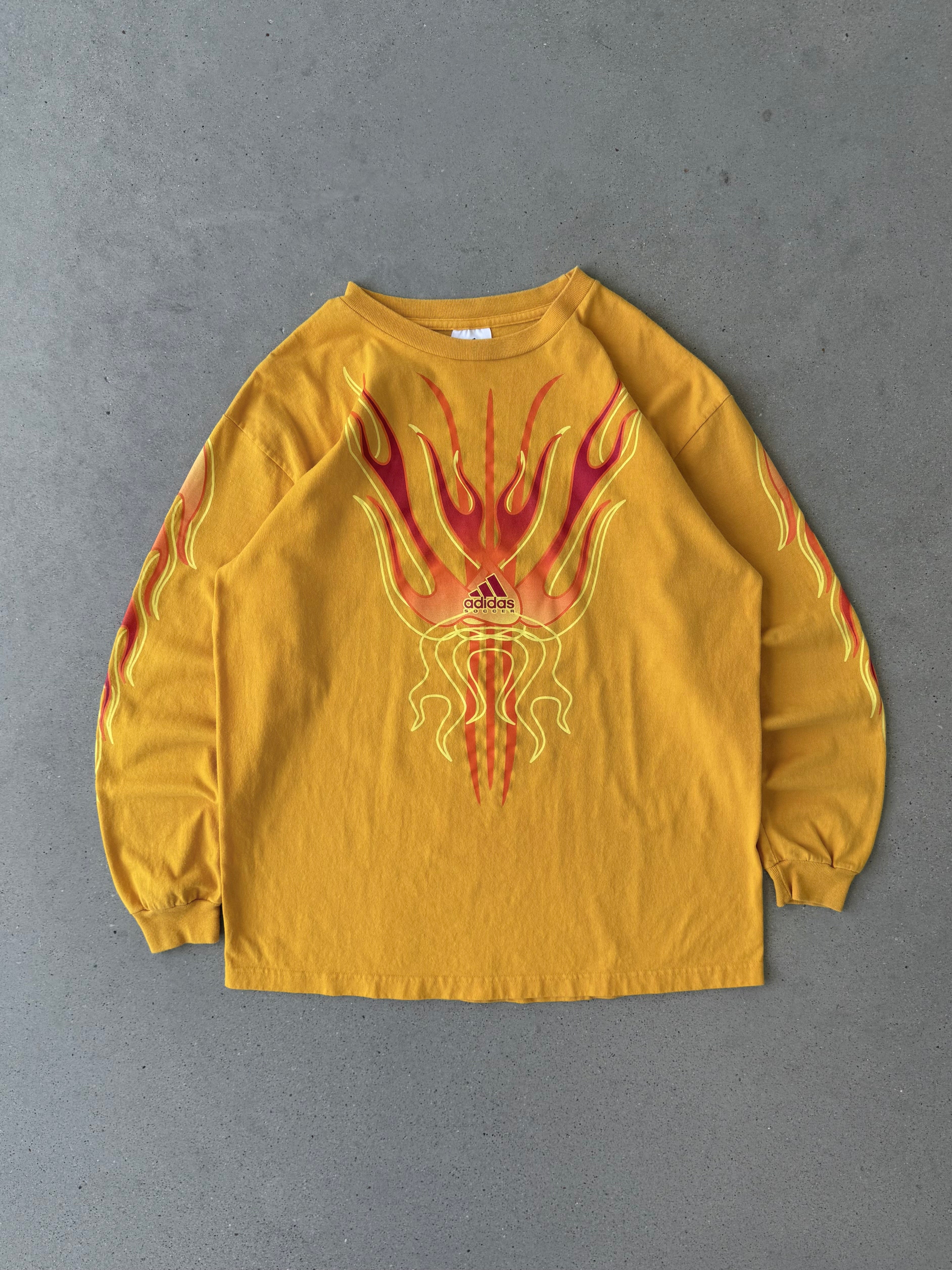 Vintage Adidas Soccer Flaming Long Sleeve - L