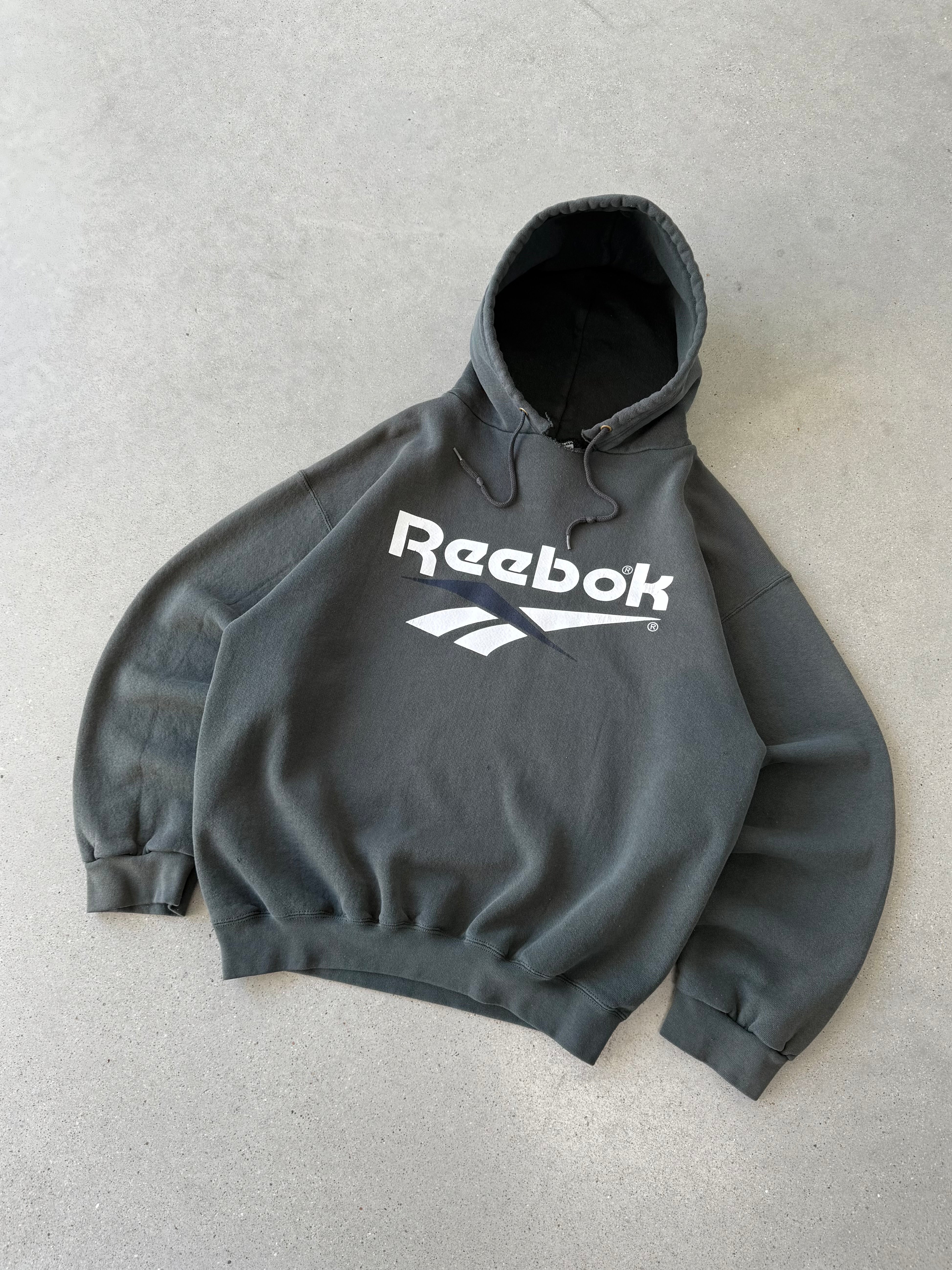 Vintage Reebok Forest Green spellout Hoodie  - L