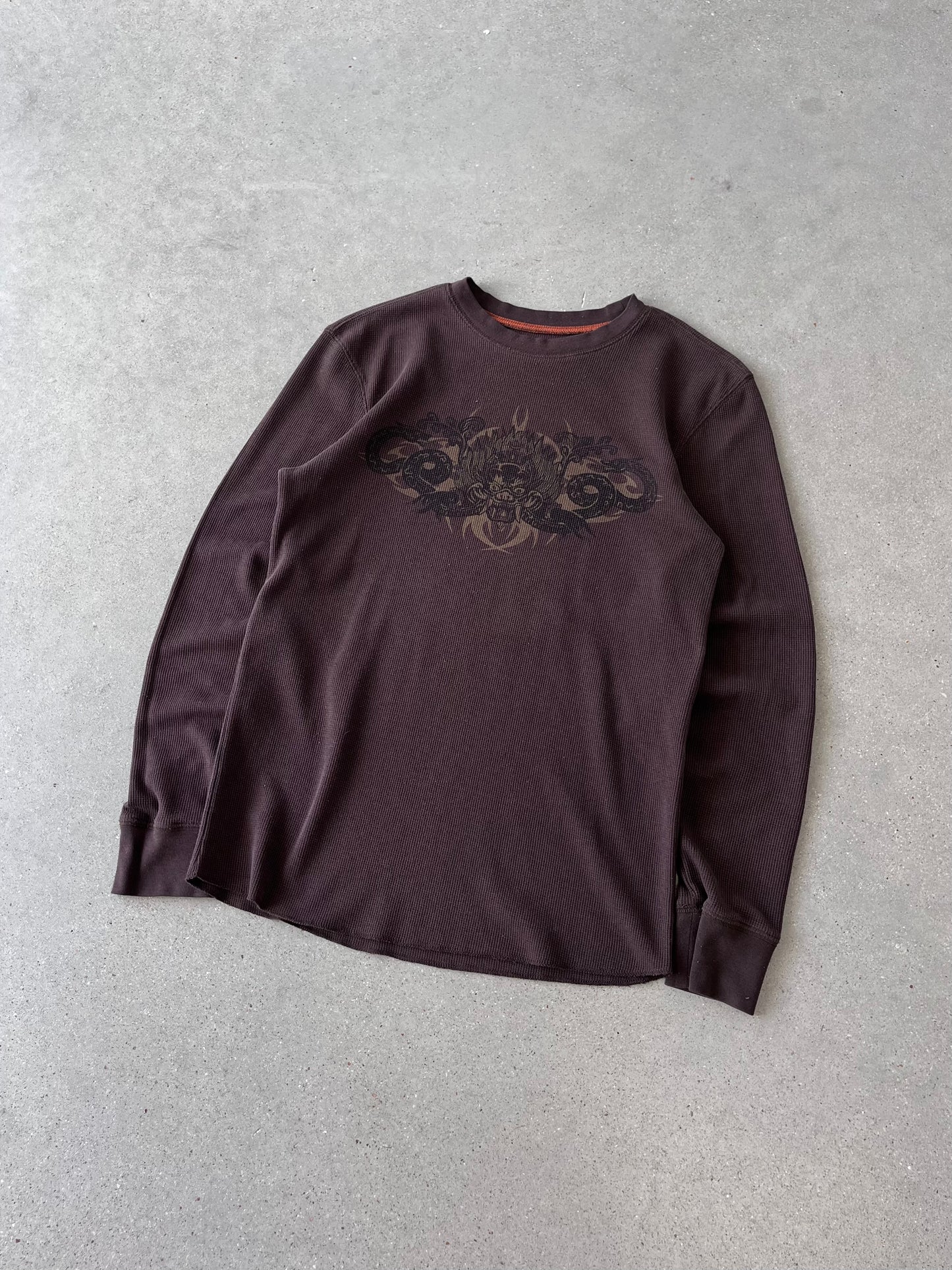 Vintage Y2K Dragon Brown Thermal - M