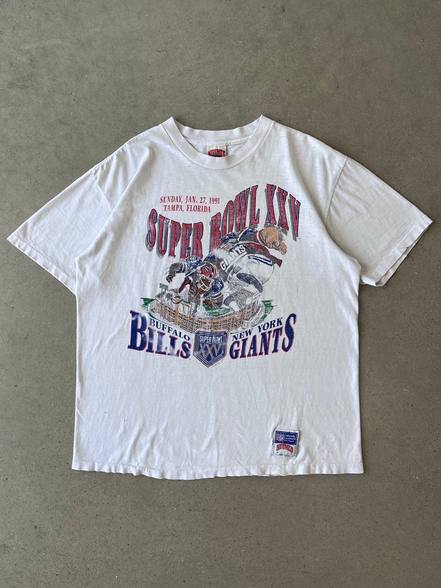 Vintage 1991 Super Bowl XXV Bills Vs Giants Tee - XL