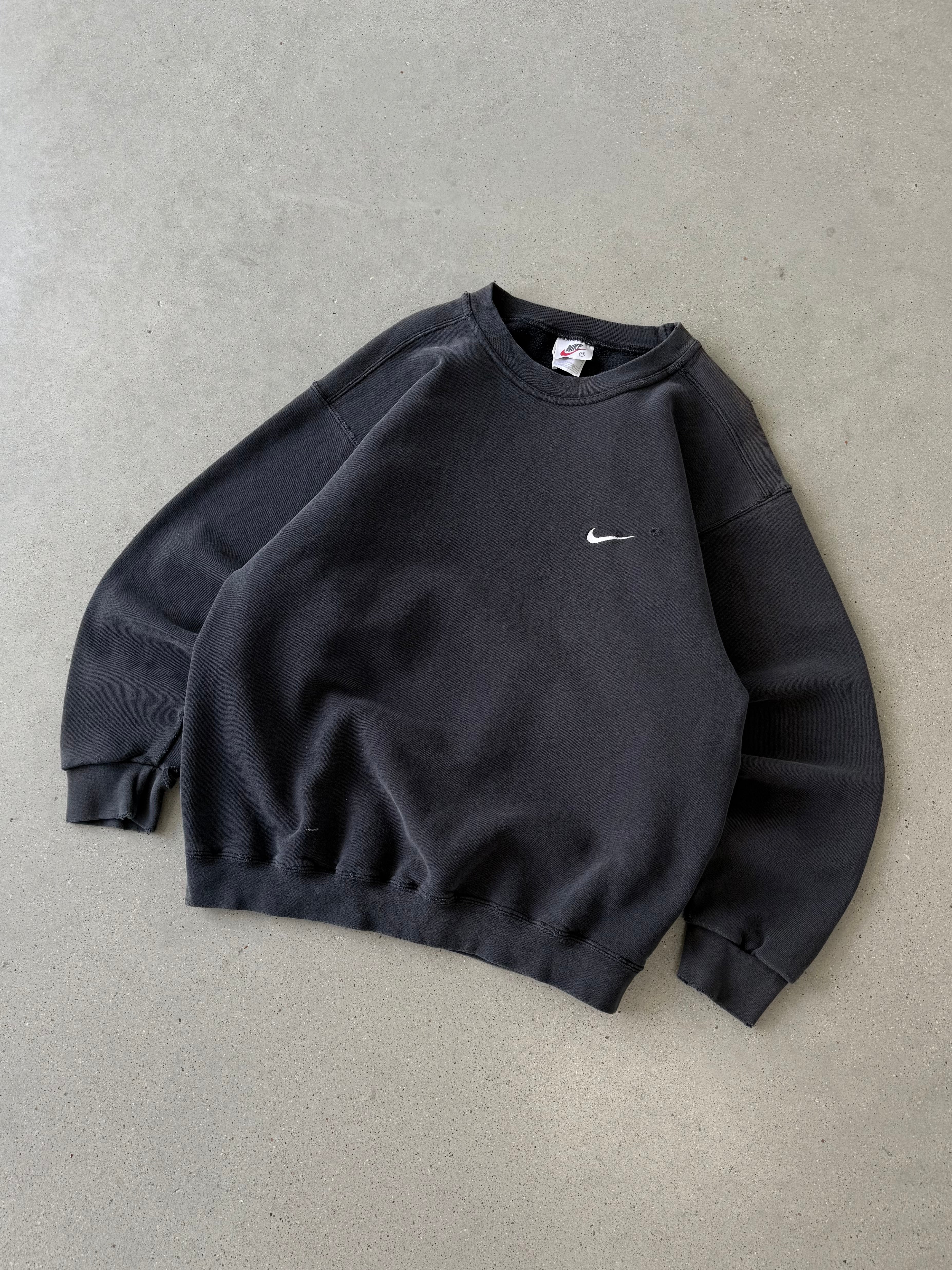 Vintage 1990s Nike Mini Swoosh Black Crewneck - M
