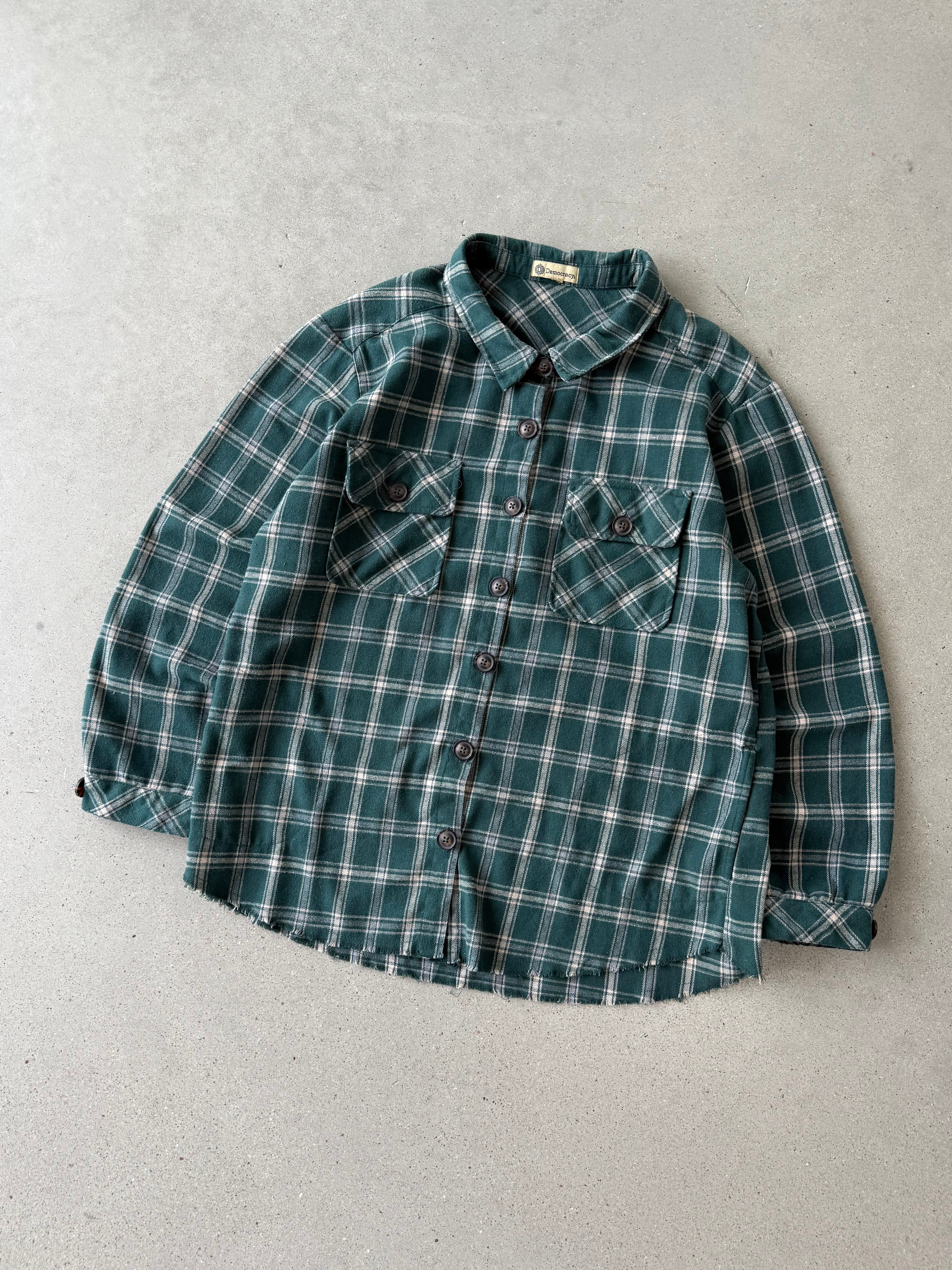 Vintage Democracy Plaid Button-up - M