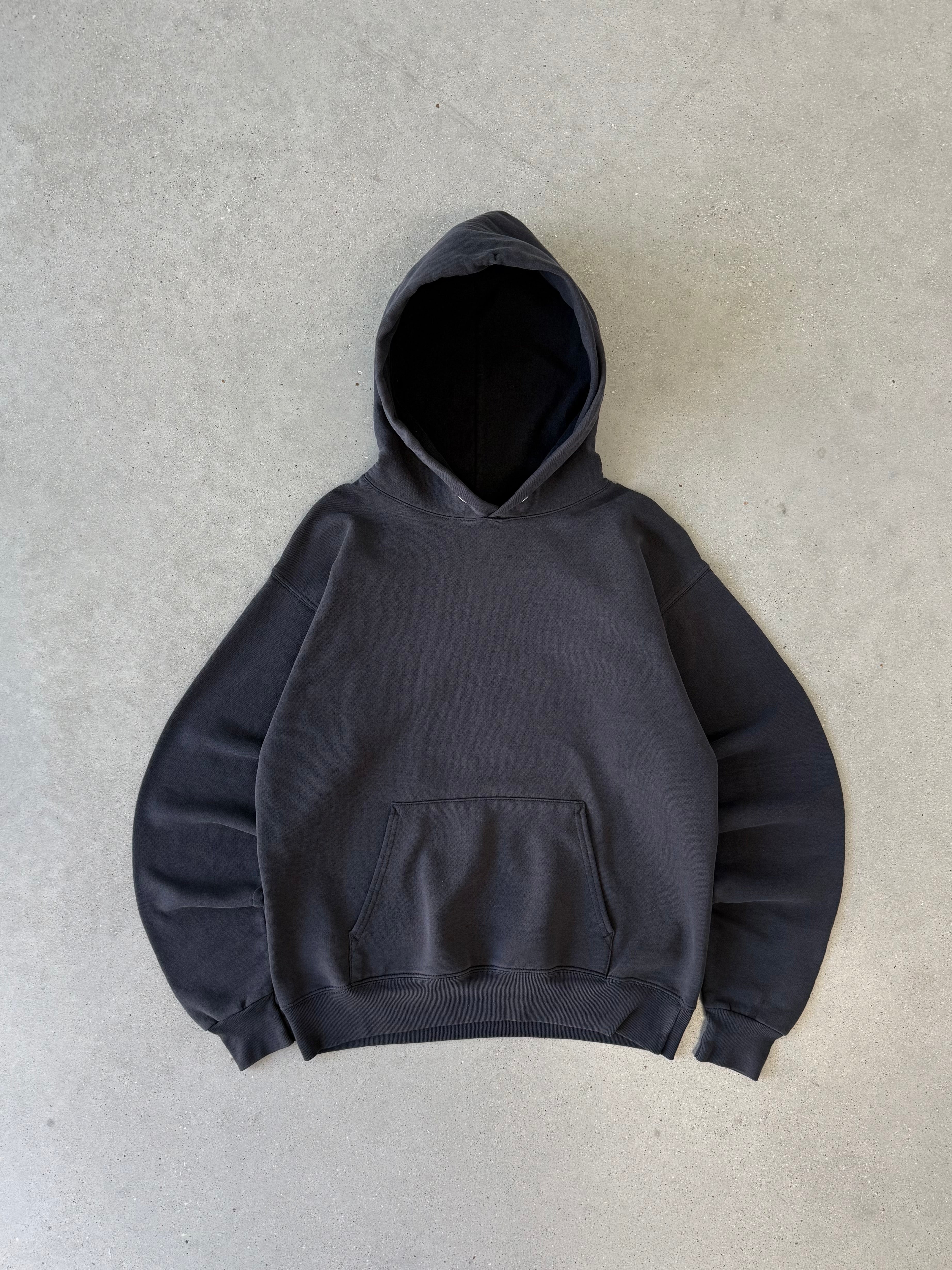 Vintage Black Faded Hoodie - S