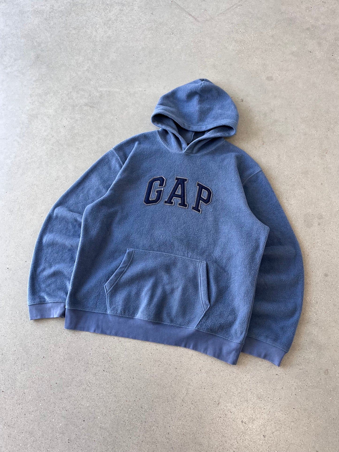 Vintage GAP Blue Fleece Hoodie - XL