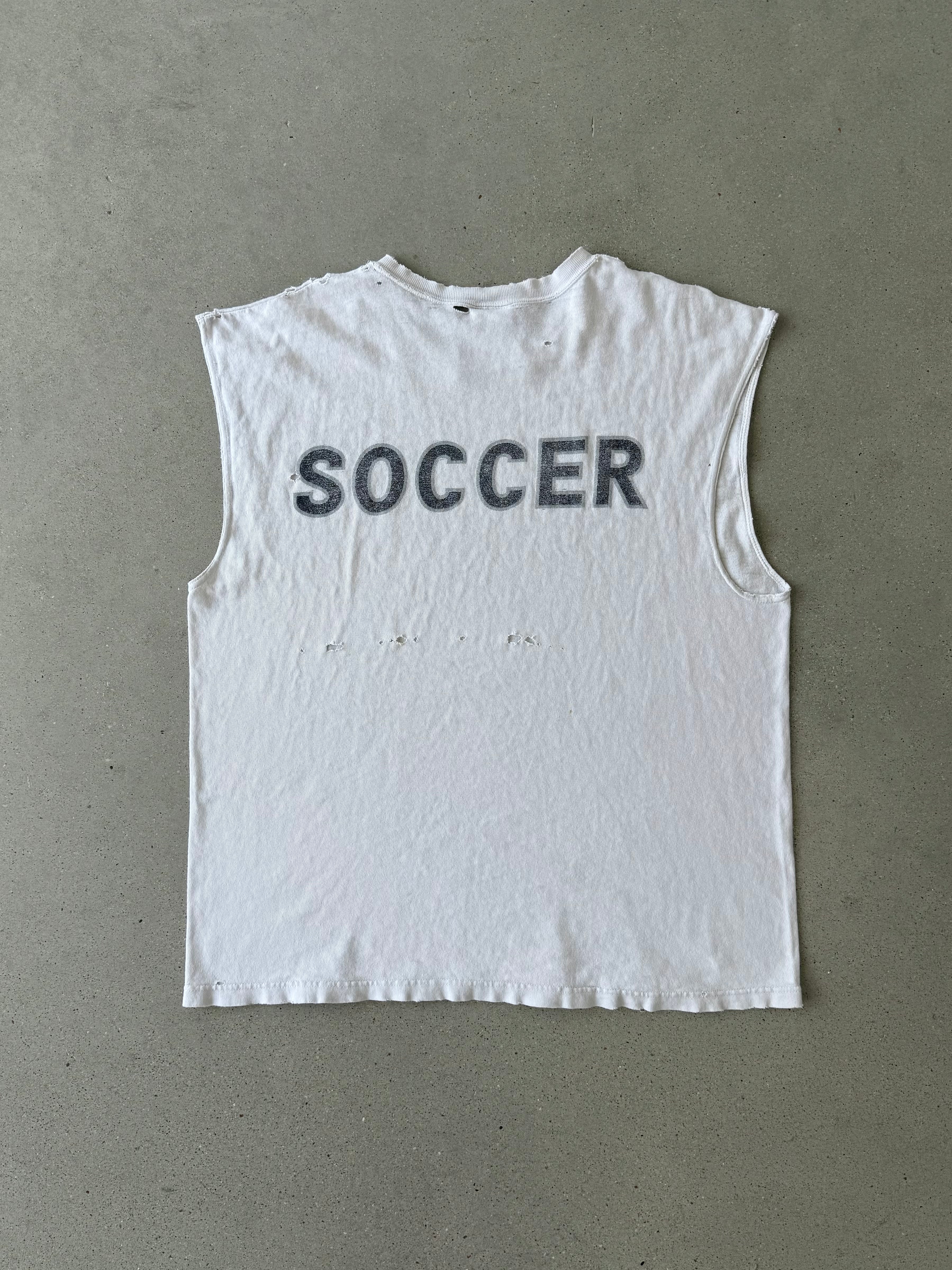 Vintage Nike Soccer Distressed Muscle Shirt - L