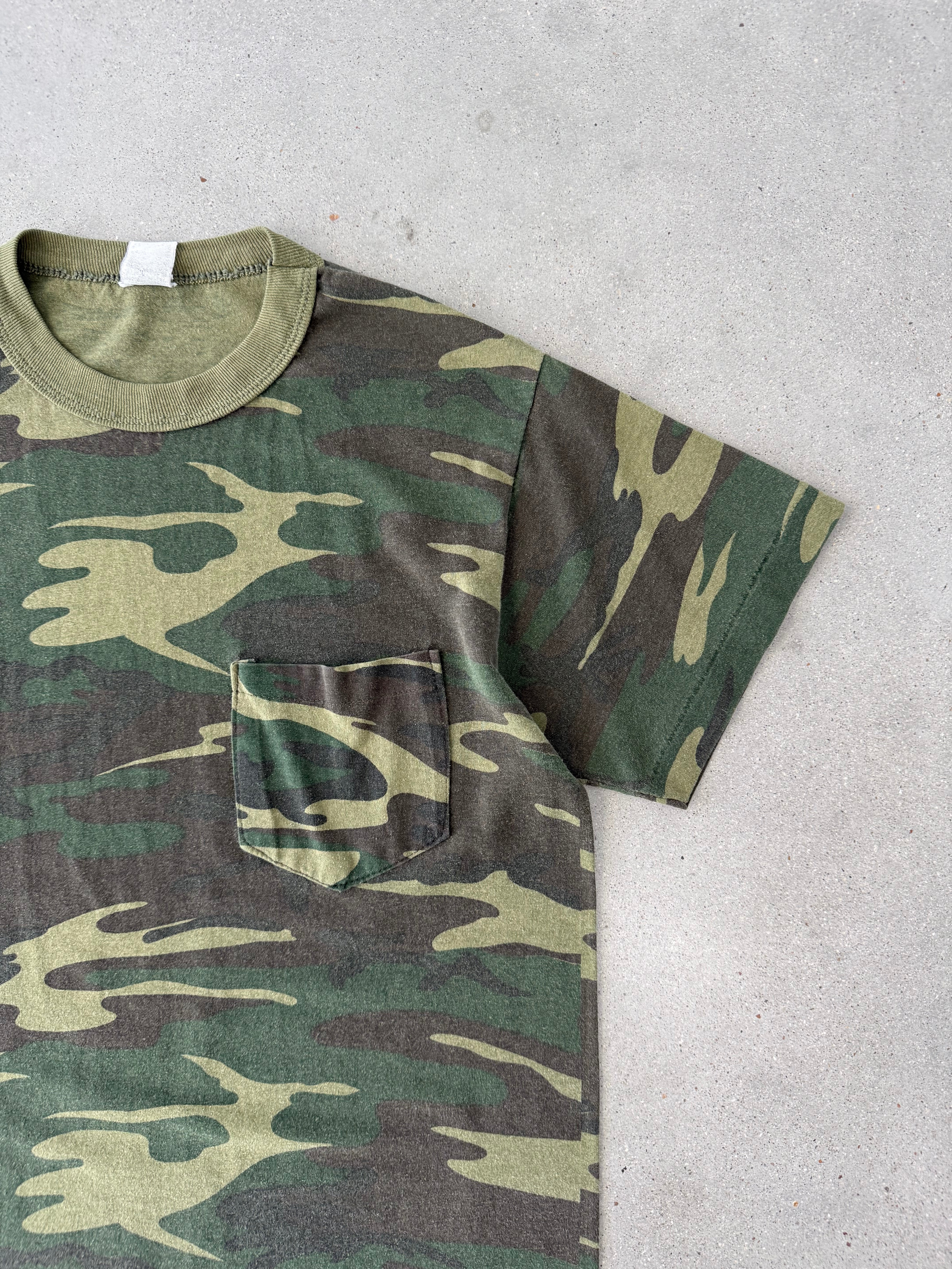 Vintage 1980s Camo Pocket Tee - S