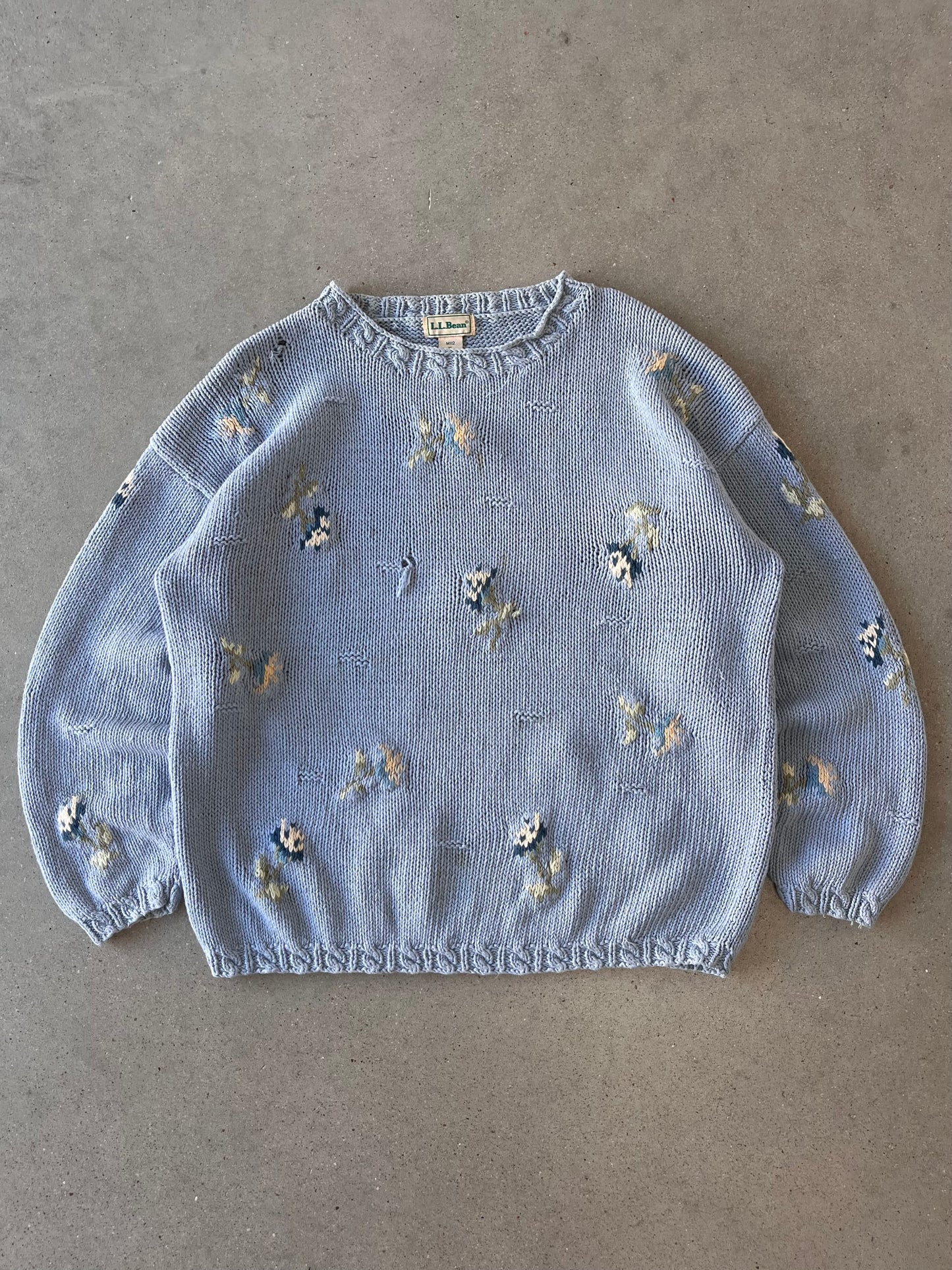 Vintage L.L. Bean Floral Knitted Sweater - XL