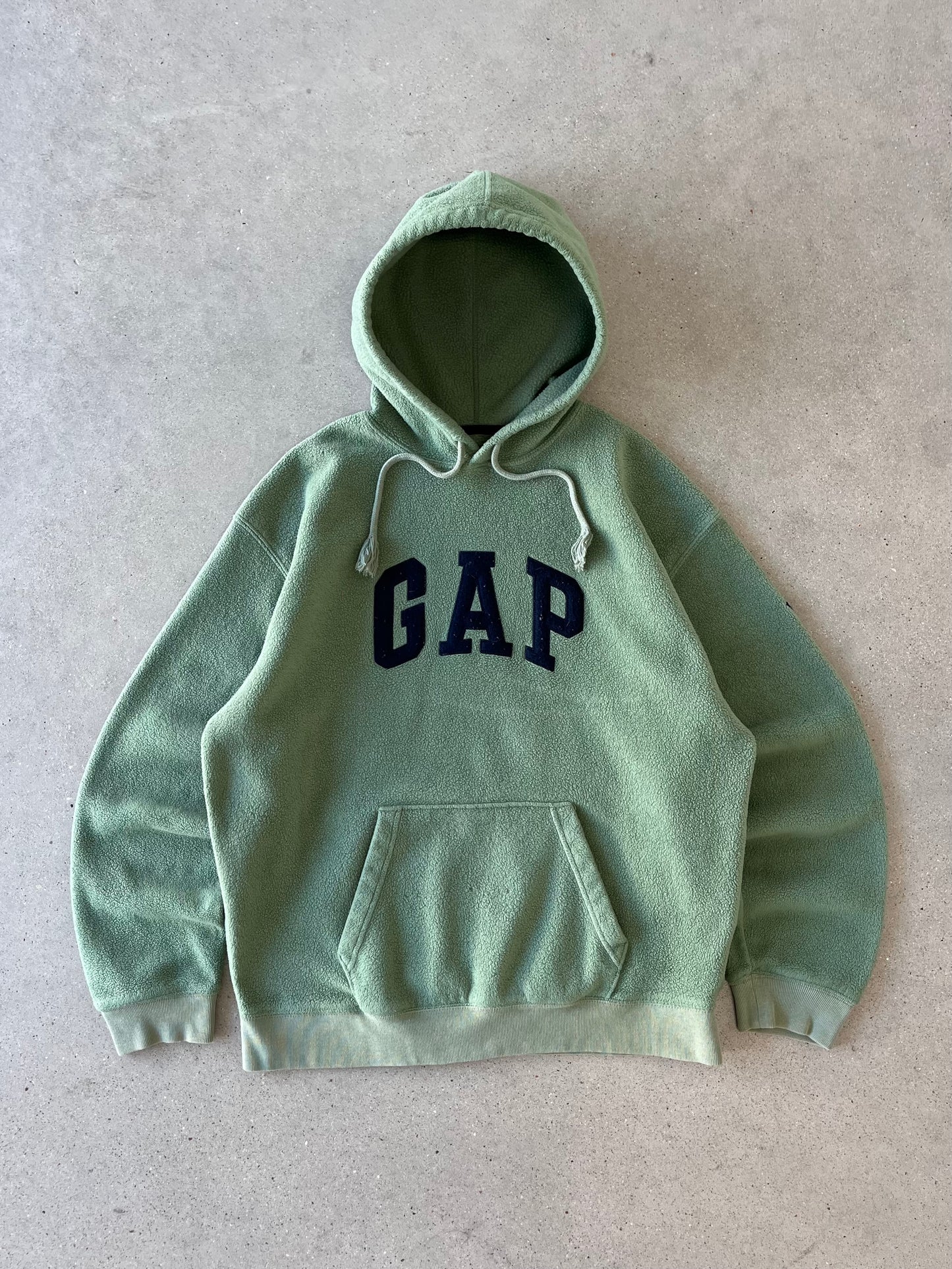 Vintage GAP Sage Green Fleece Hoodie - L