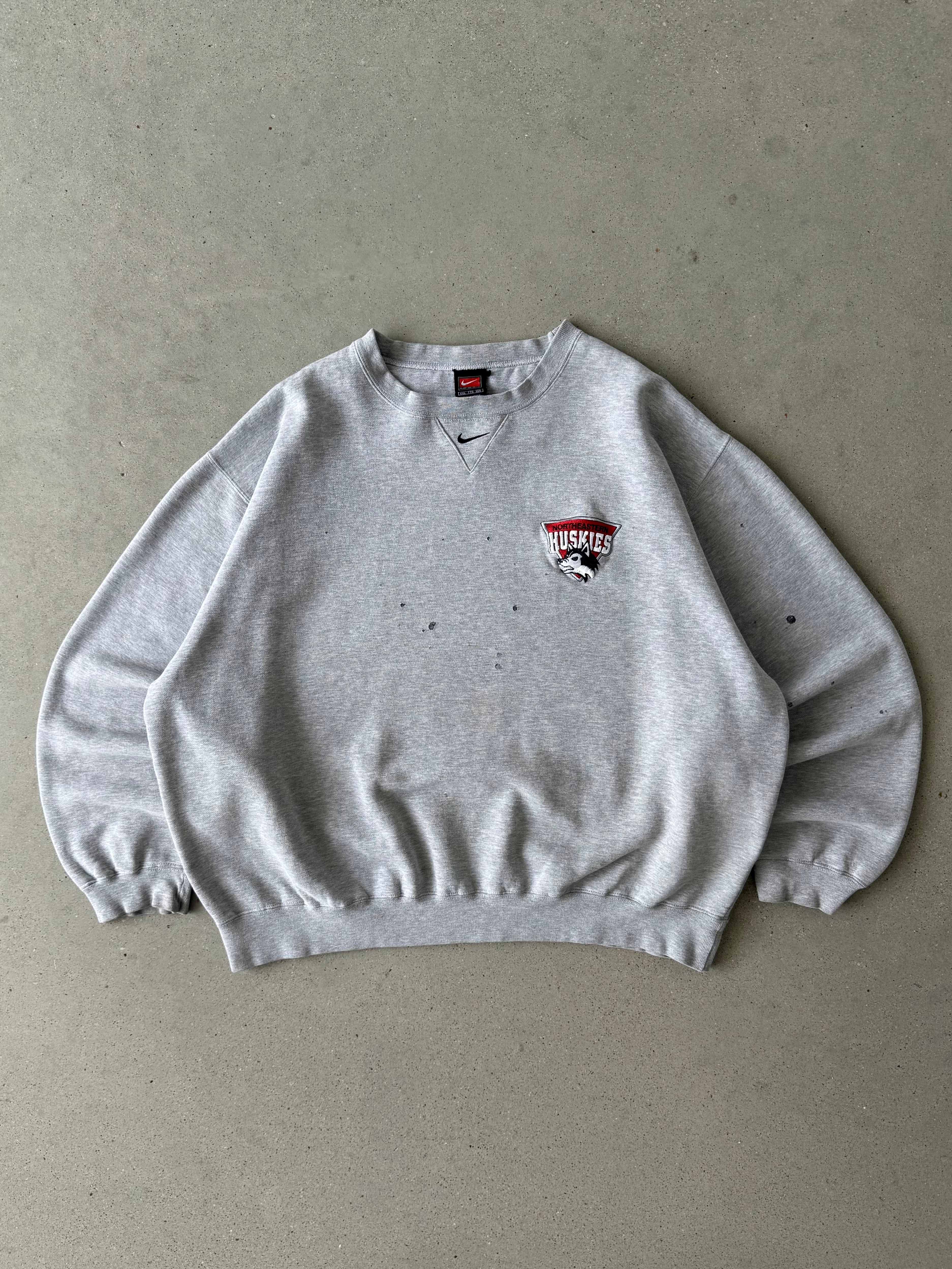 Vintage NIKE Team Northeastern Huskies Distressed Crewneck - XXL