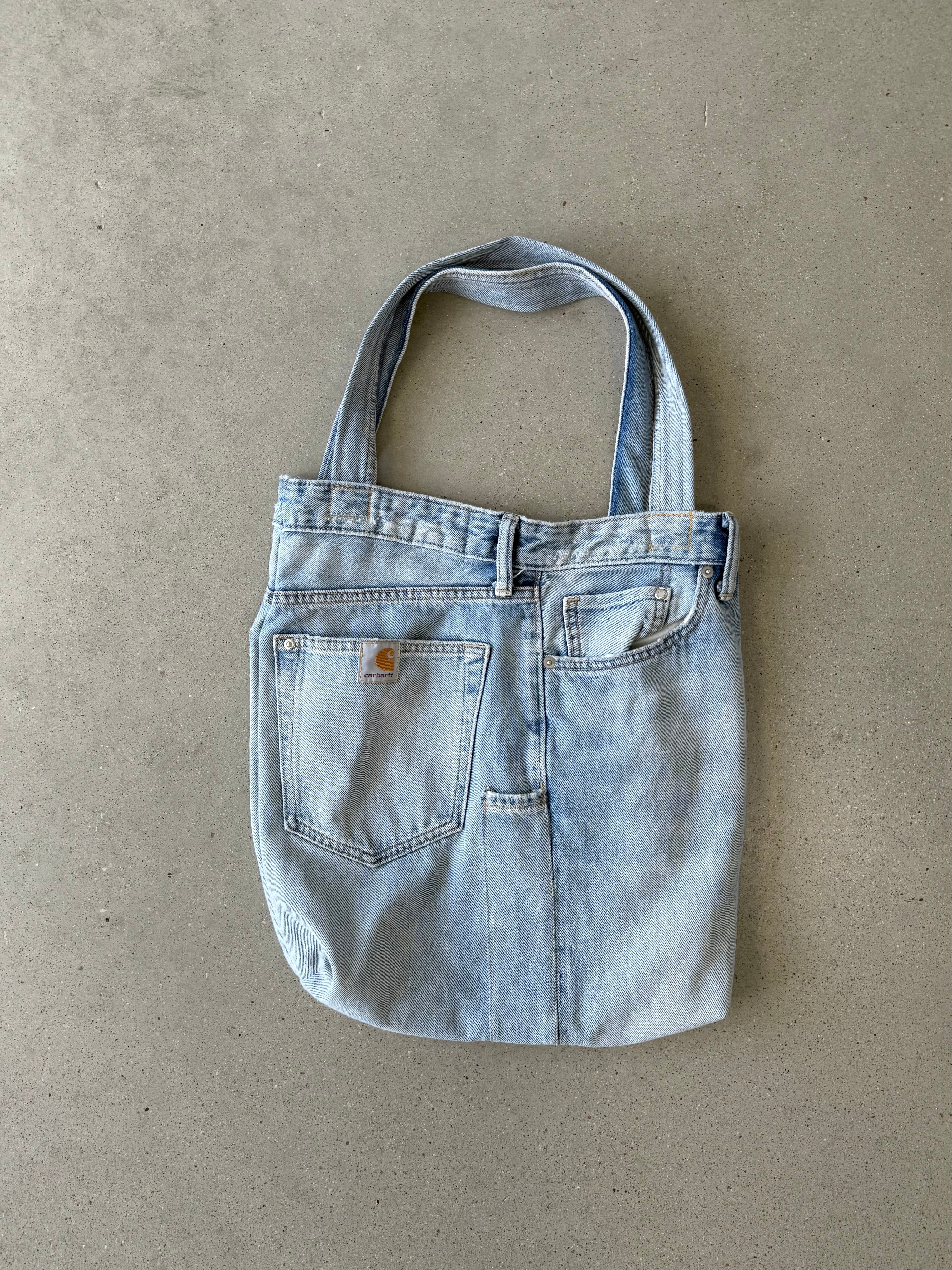 Vintage Carhartt Reworked Tote Bag (Light Wash Denim)