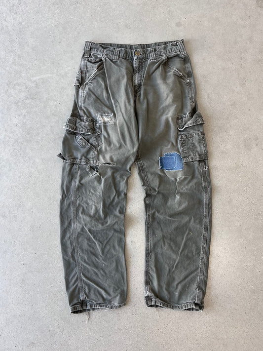 Vintage Carhartt Distressed Olive Cargo Pants - 32x33