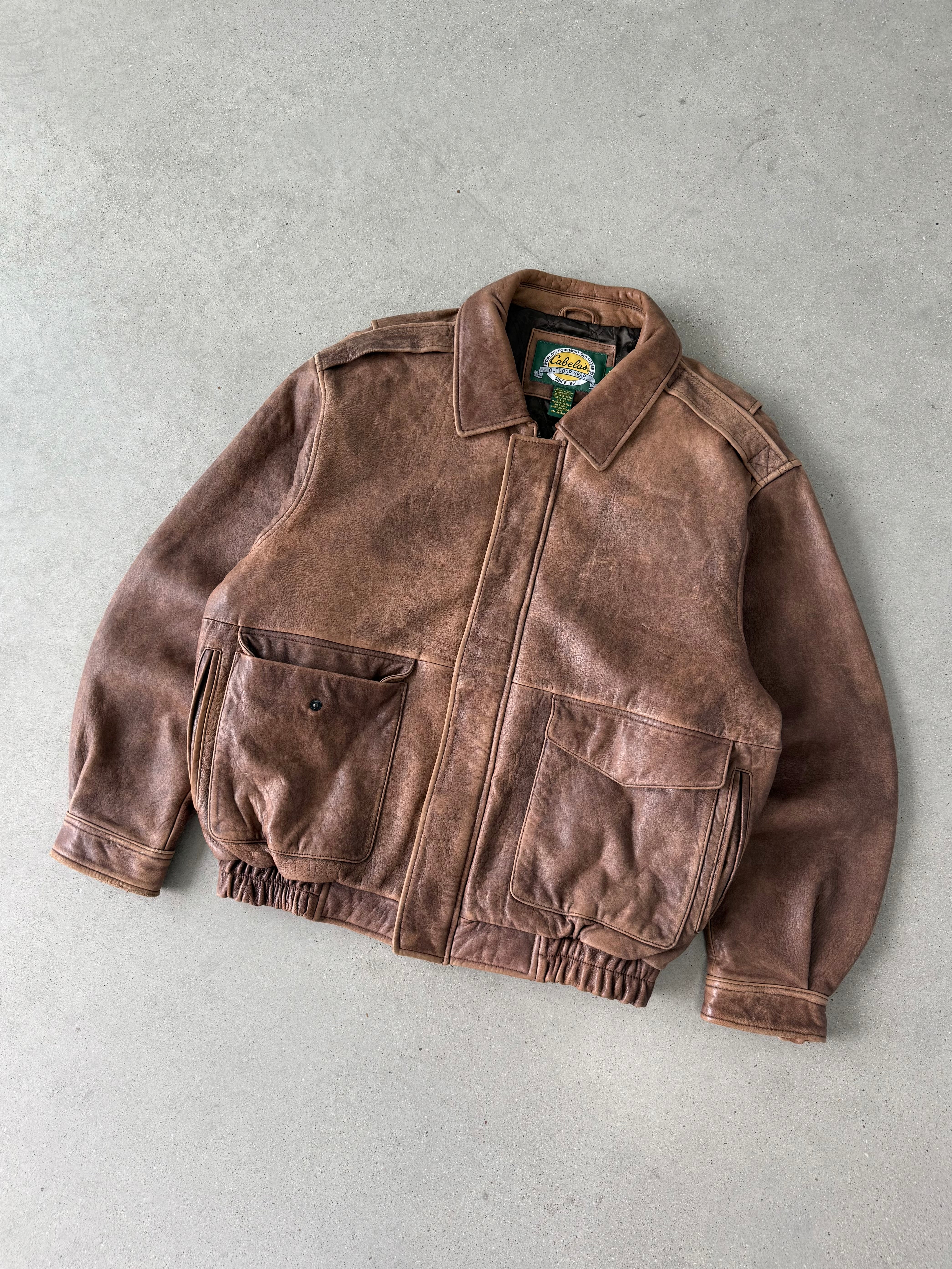 Vintage Cabela's Brown Leather Jacket - L