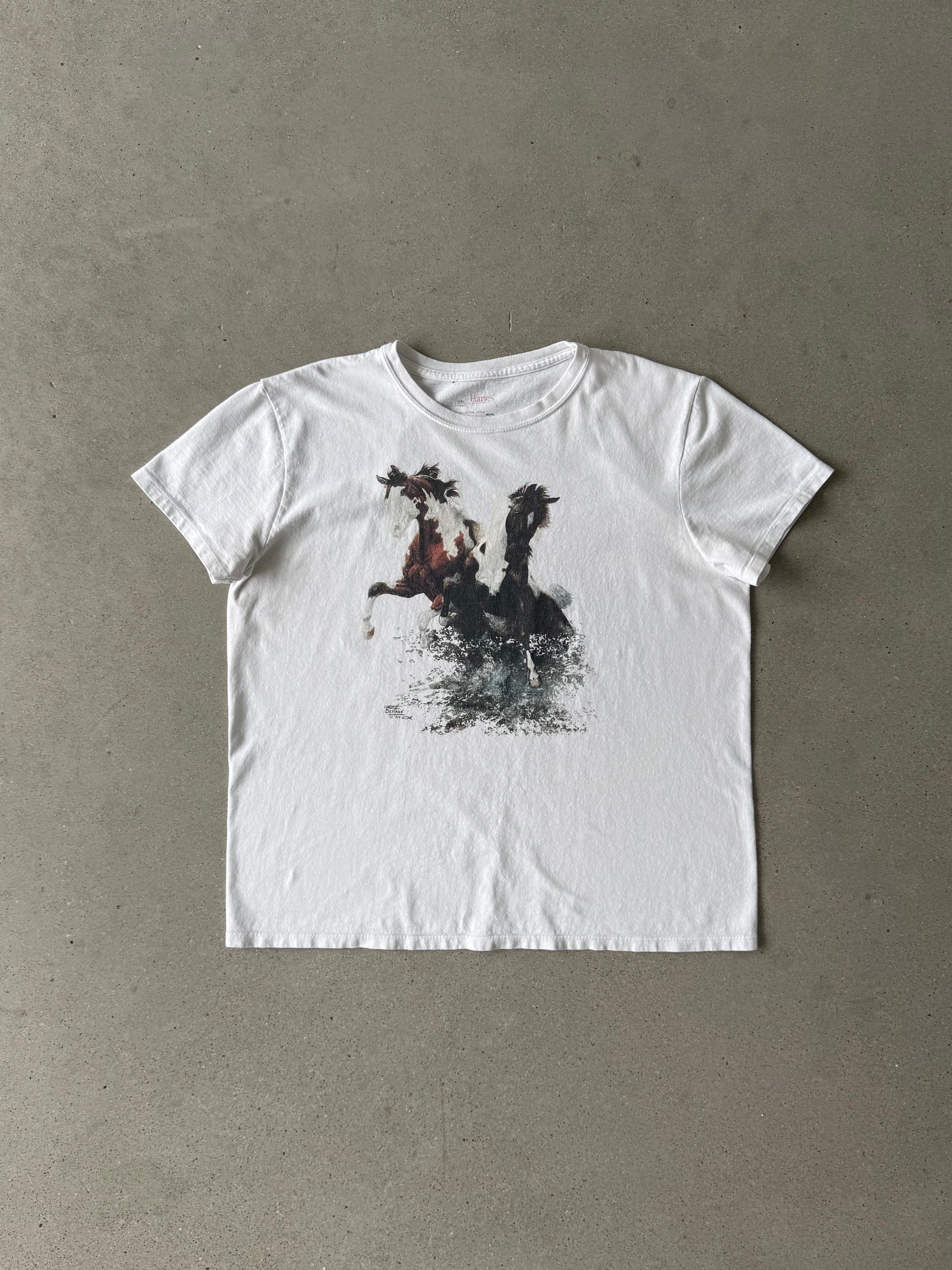 Vintage Women's Horses Tee - L