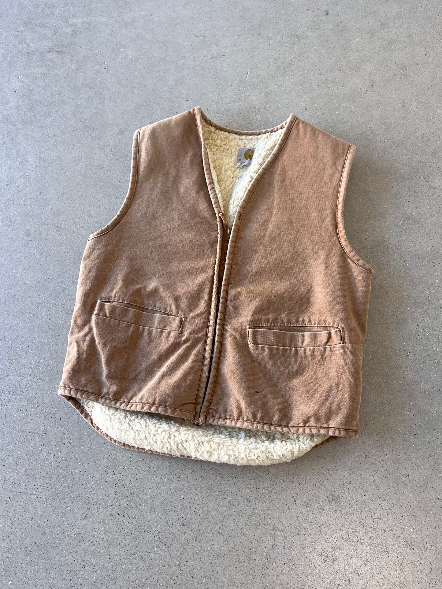 Vintage Carhartt Tan Sherpa Vest - M