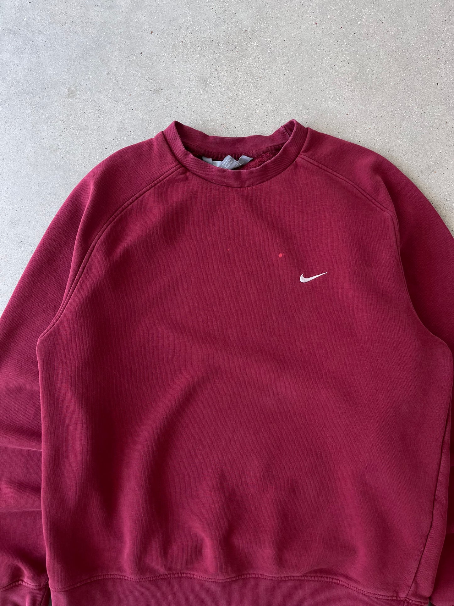 Vintage Nike Red Wine Mini Swoosh Crewneck - L