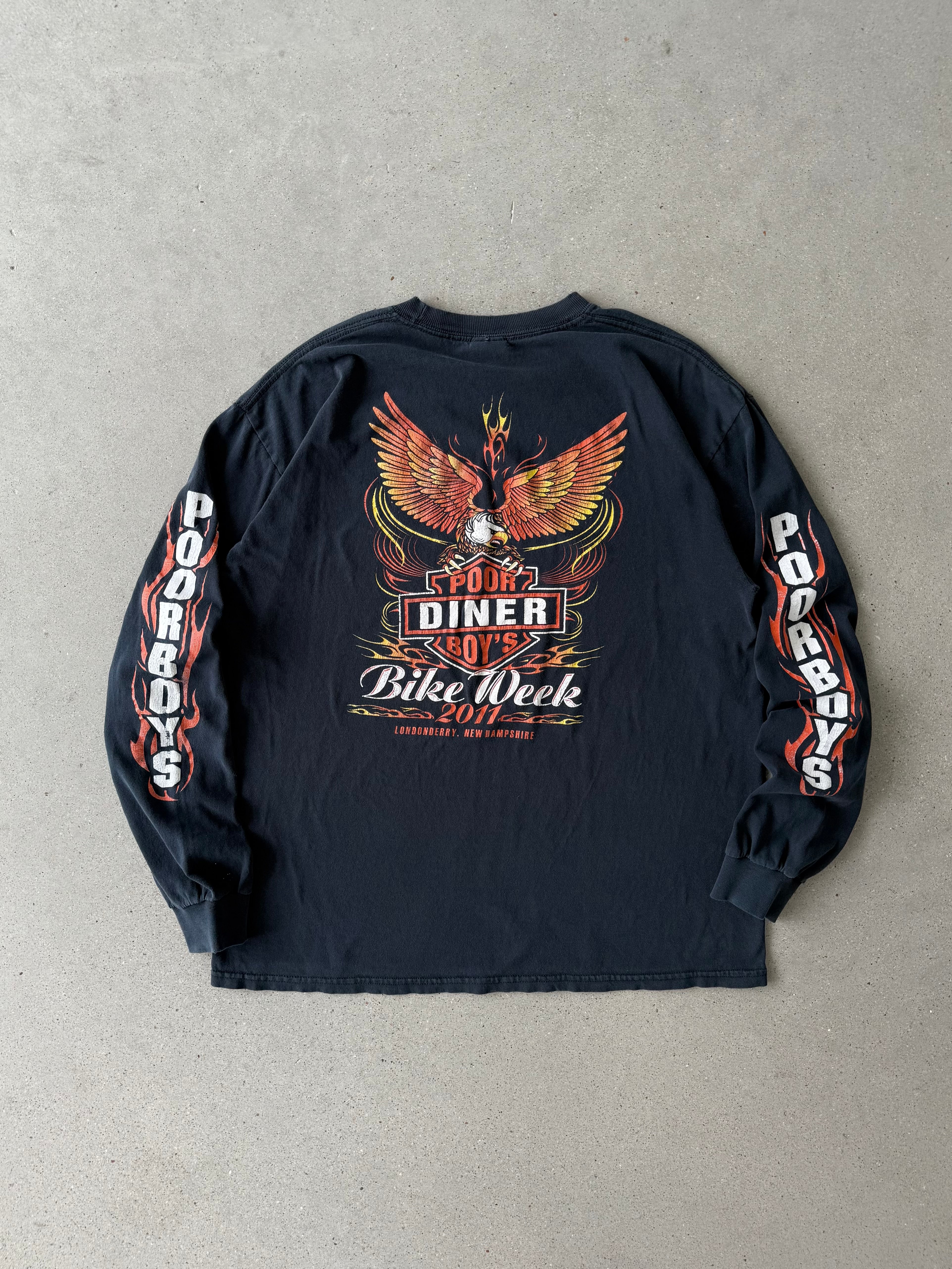 Vintage Poor Boy's Diner Flame Long Sleeve - L