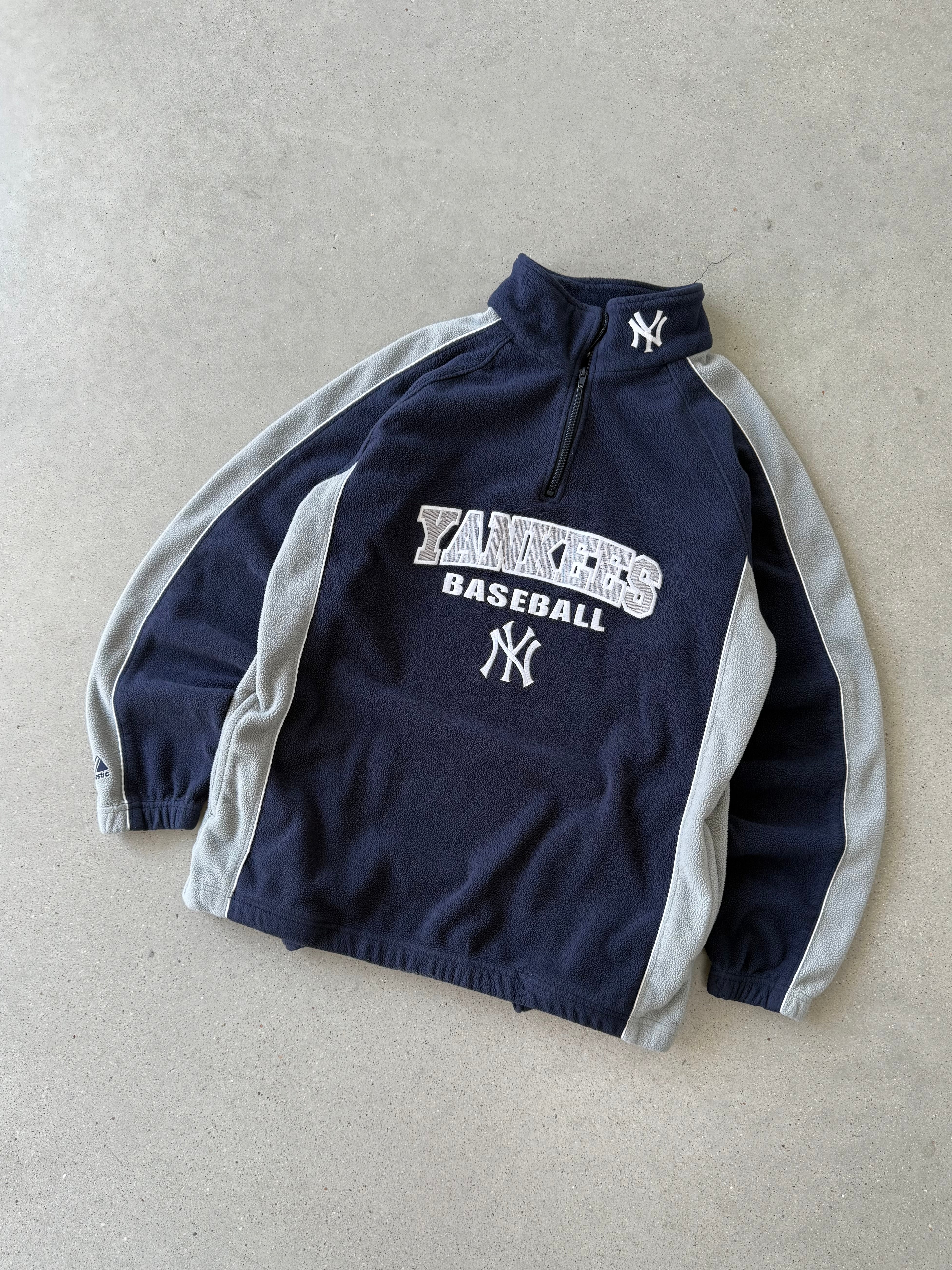 Vintage NY Yankees Fleece Quarter-zip - M