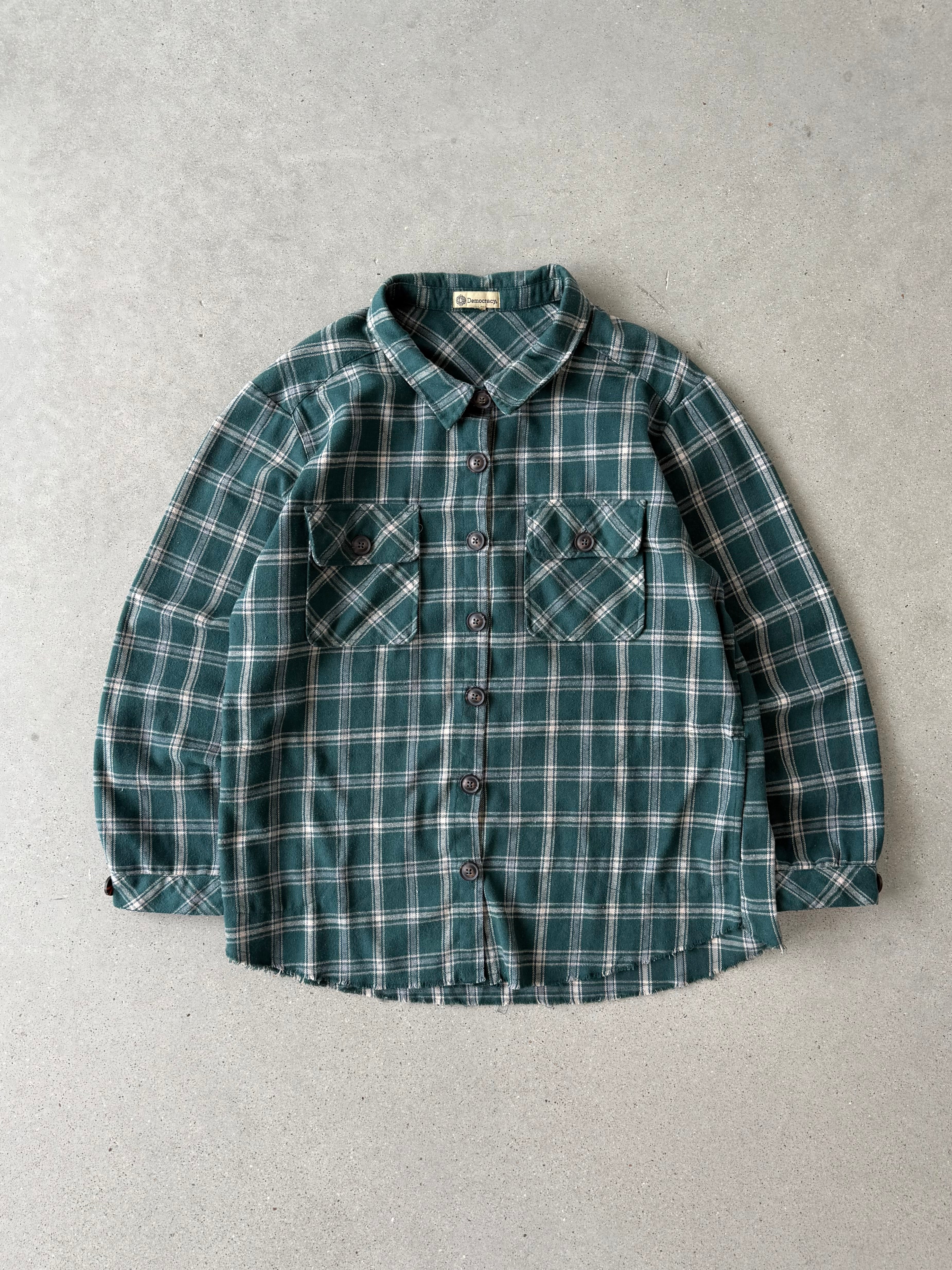 Vintage Democracy Plaid Button-up - M