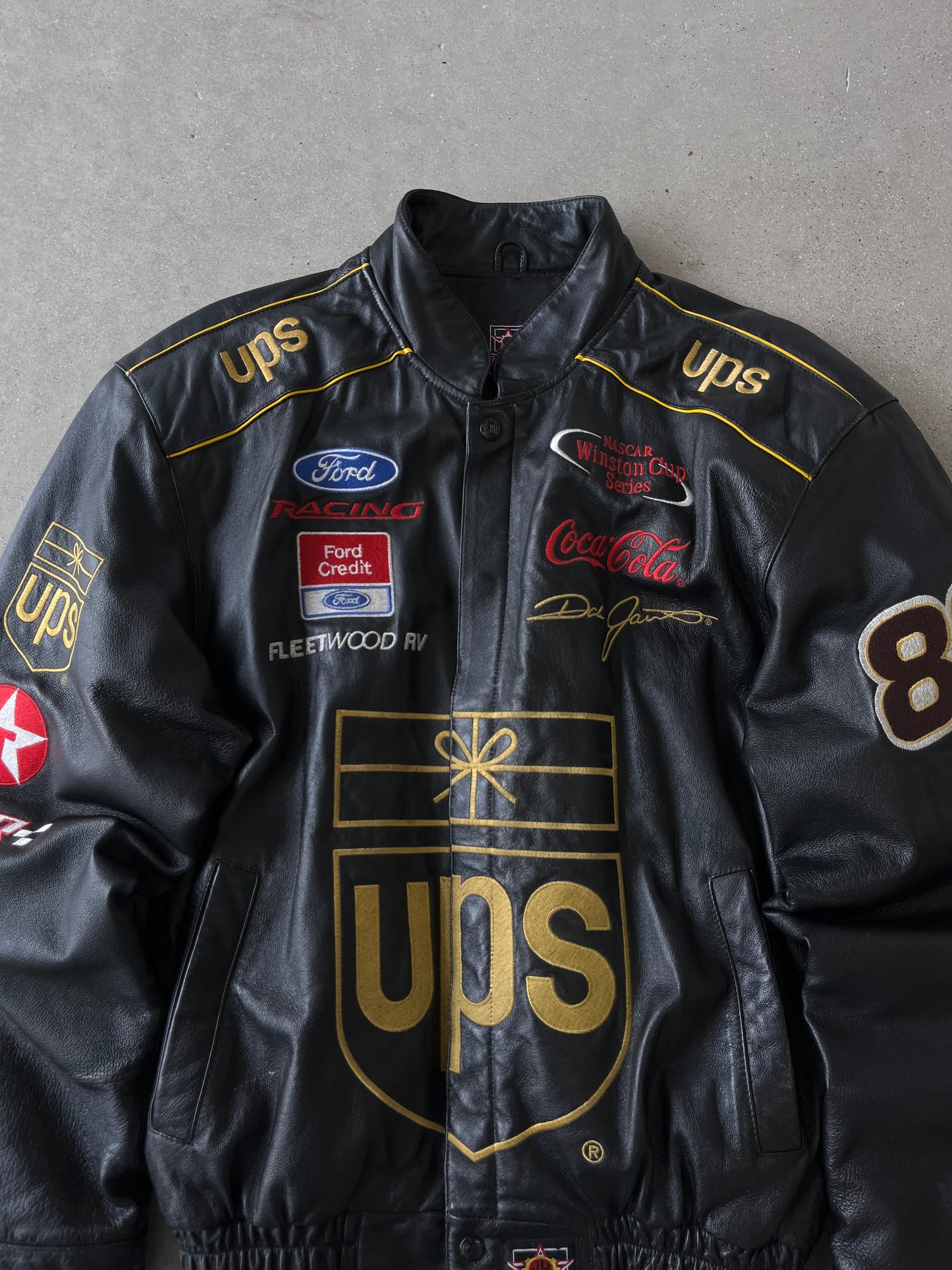 Vintage UPS x Ford Racing Leather Jacket - S