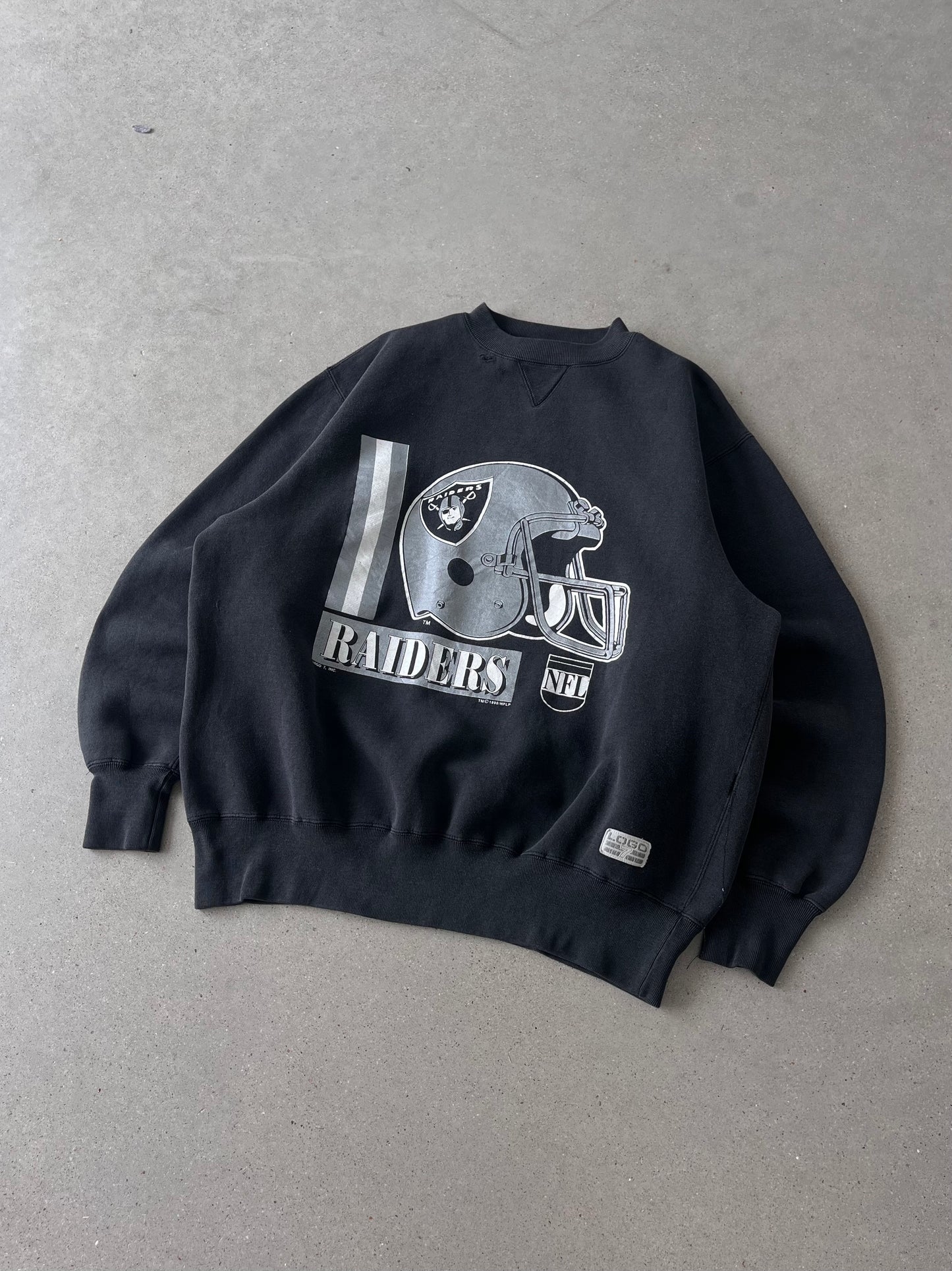 Vintage 1990 Raiders Logo 7 Crewneck - XL