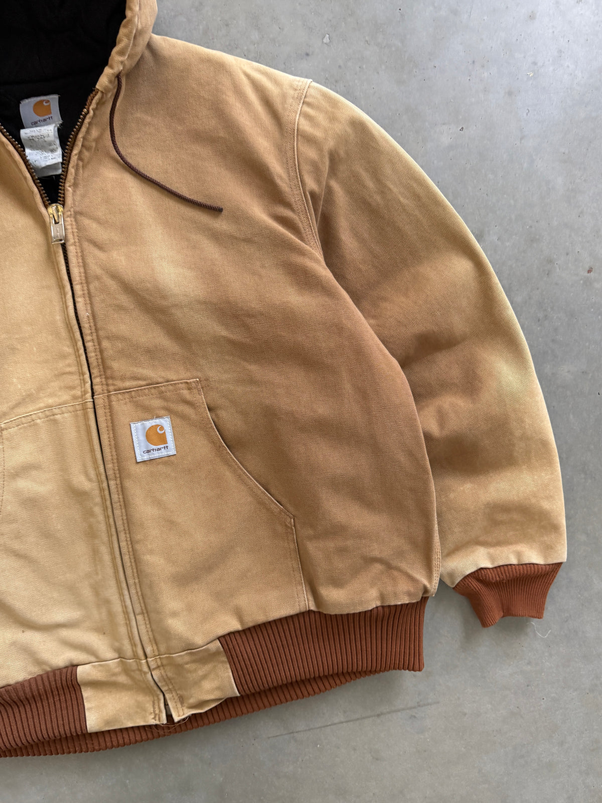 Vintage Carhartt Tan Hooded Work Jacket  - XL