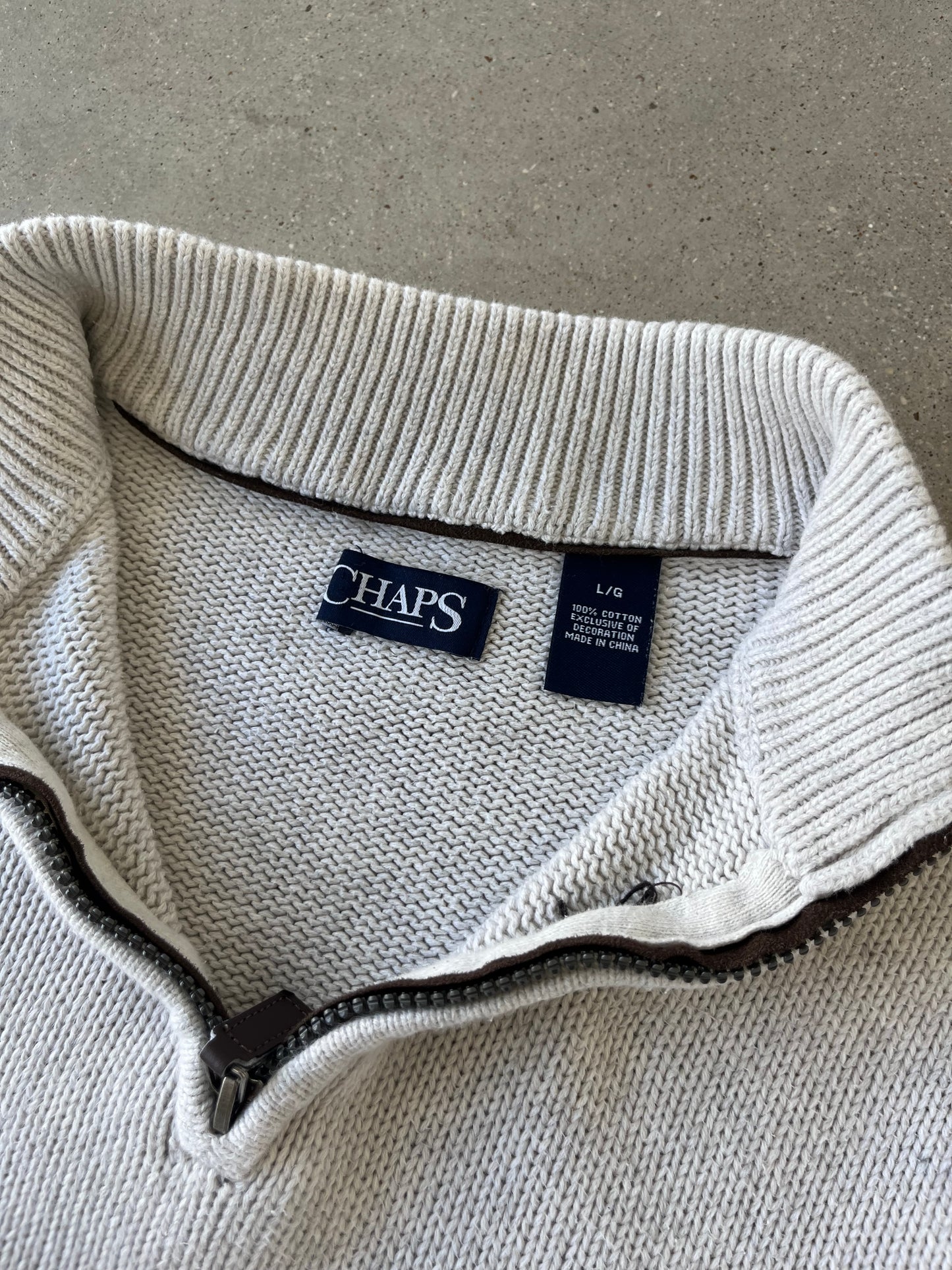 Vintage CHAPS Knitted Quarter Zip - L