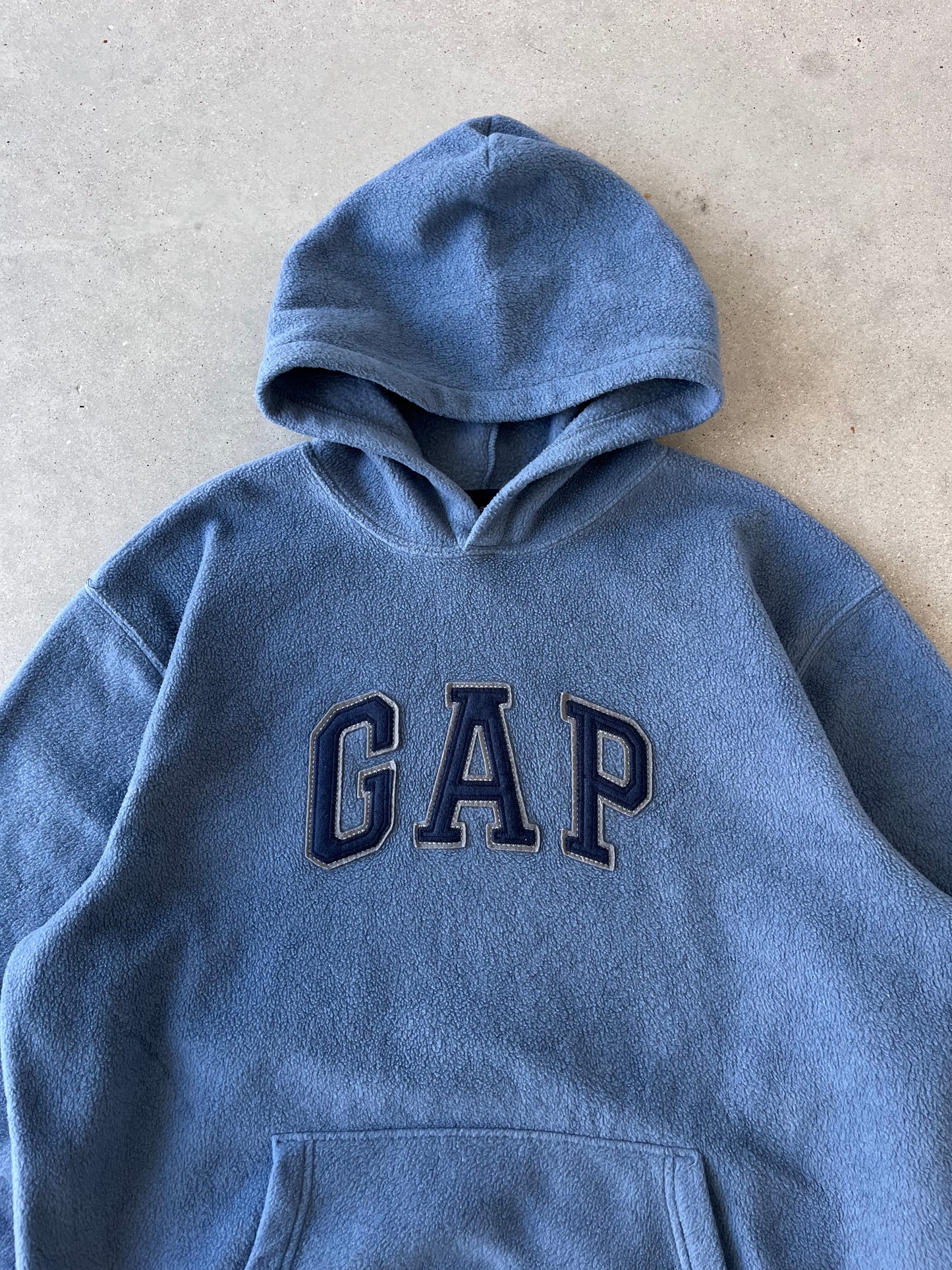 Vintage GAP Blue Fleece Hoodie - XL