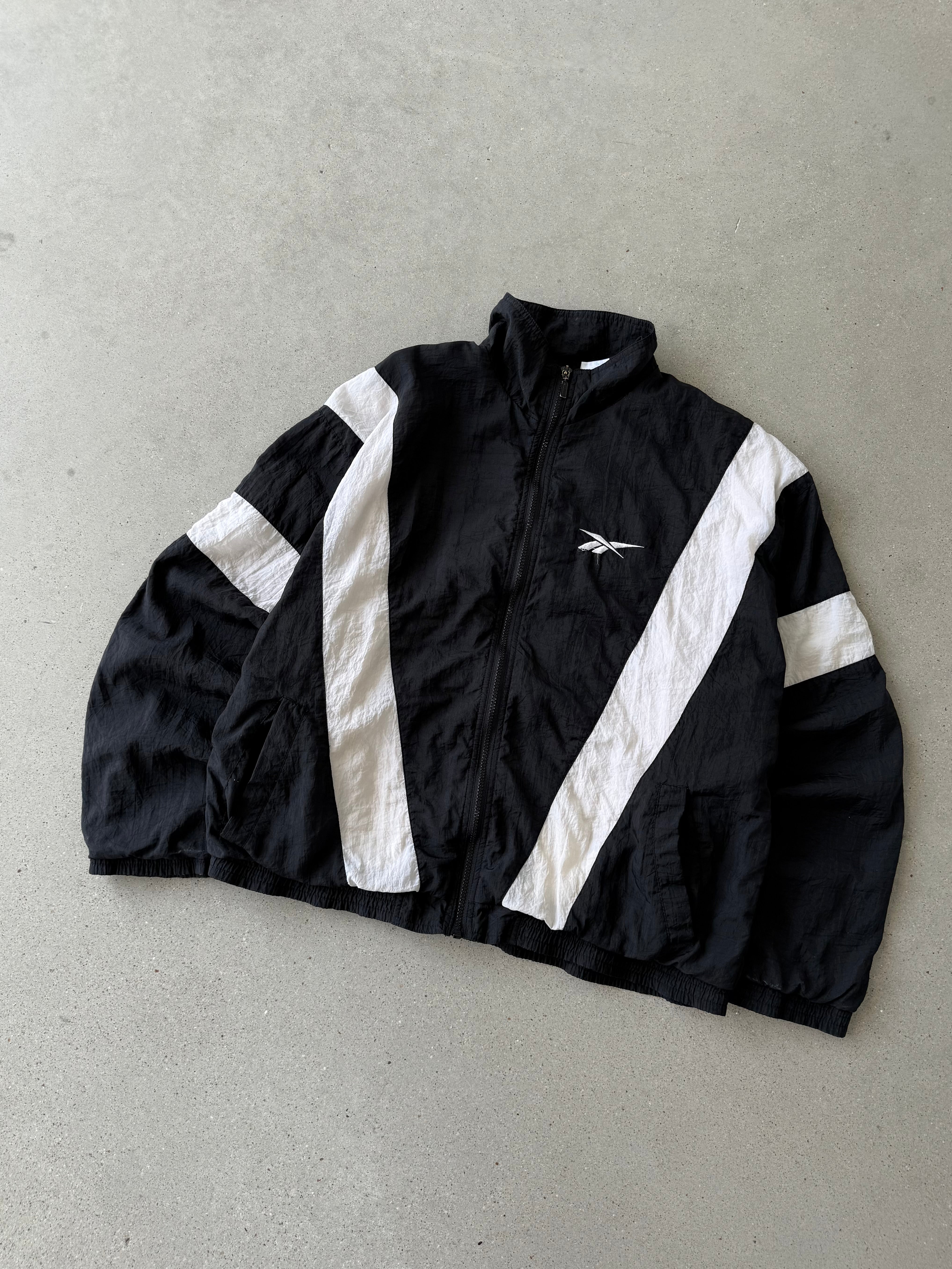 Vintage Reebok Black/White Track Jacket - L