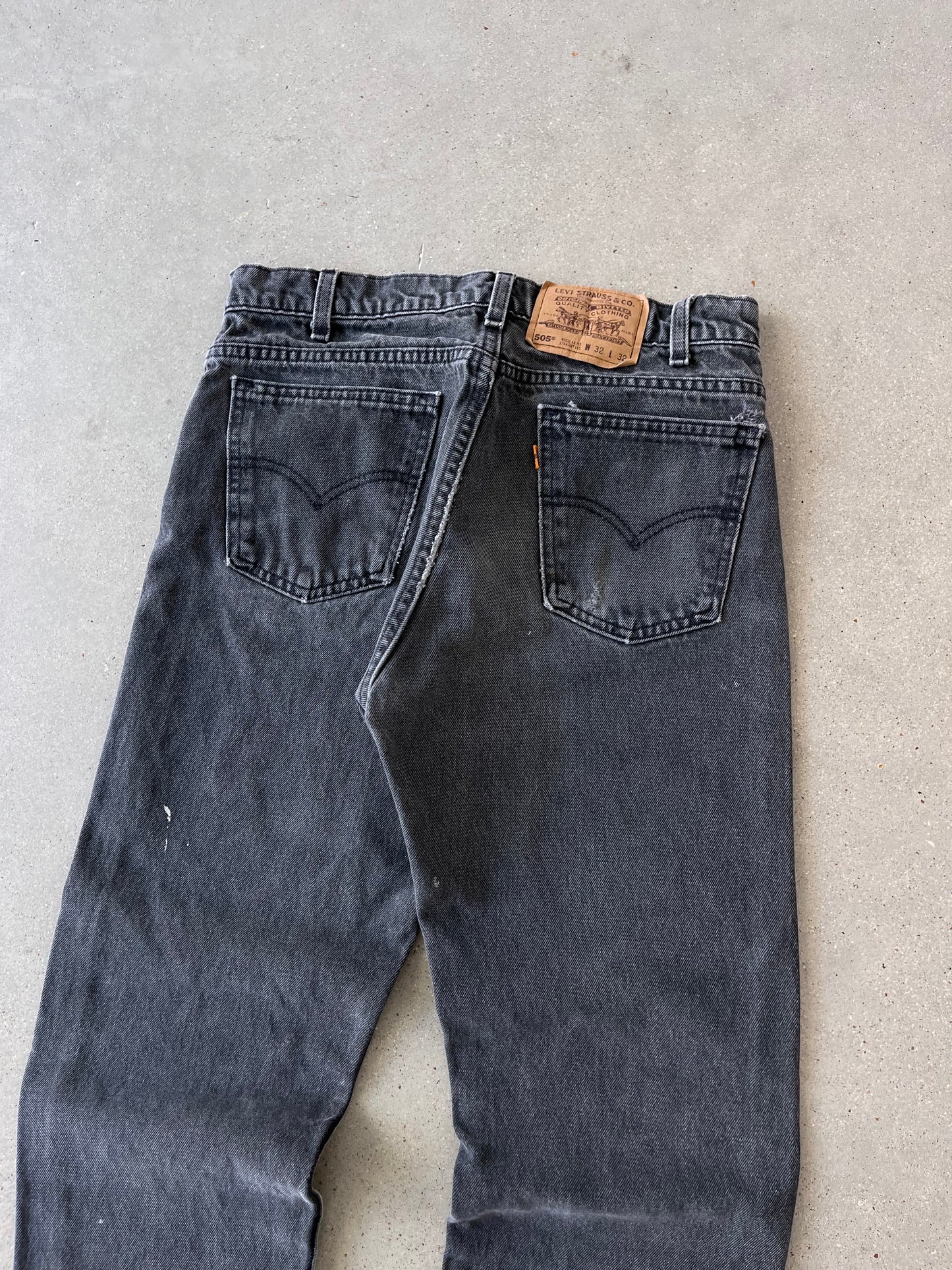 Vintage 505 Levi's Orange Tab Black Faded Denim - 30x32