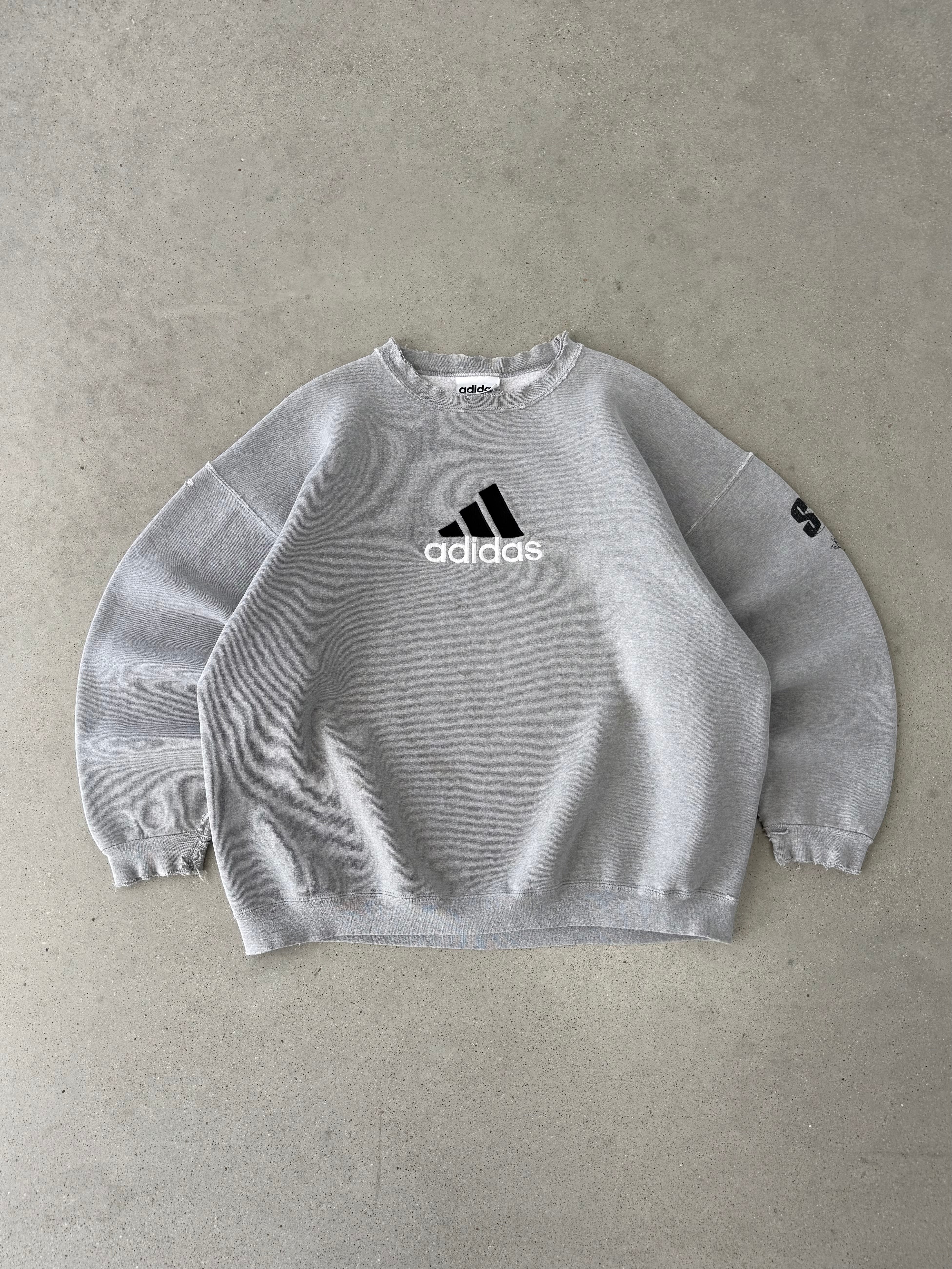 Vintage Adidas Gray Crewneck - XL