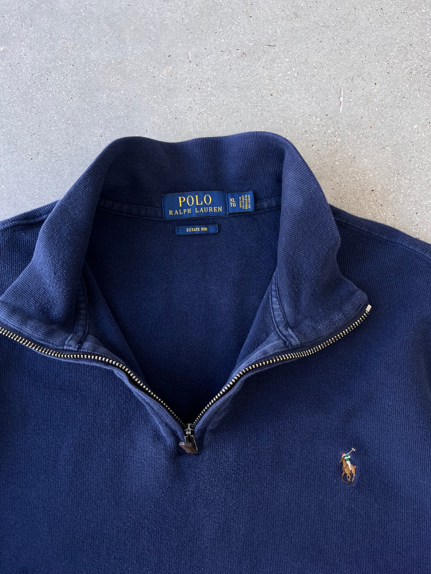 Vintage Polo Ralph Lauren Navy Quarter Zip - XL