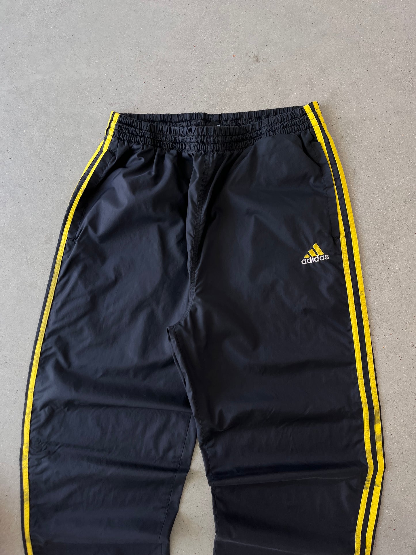 Vintage Adidas Black/Yellow Track Pants - L