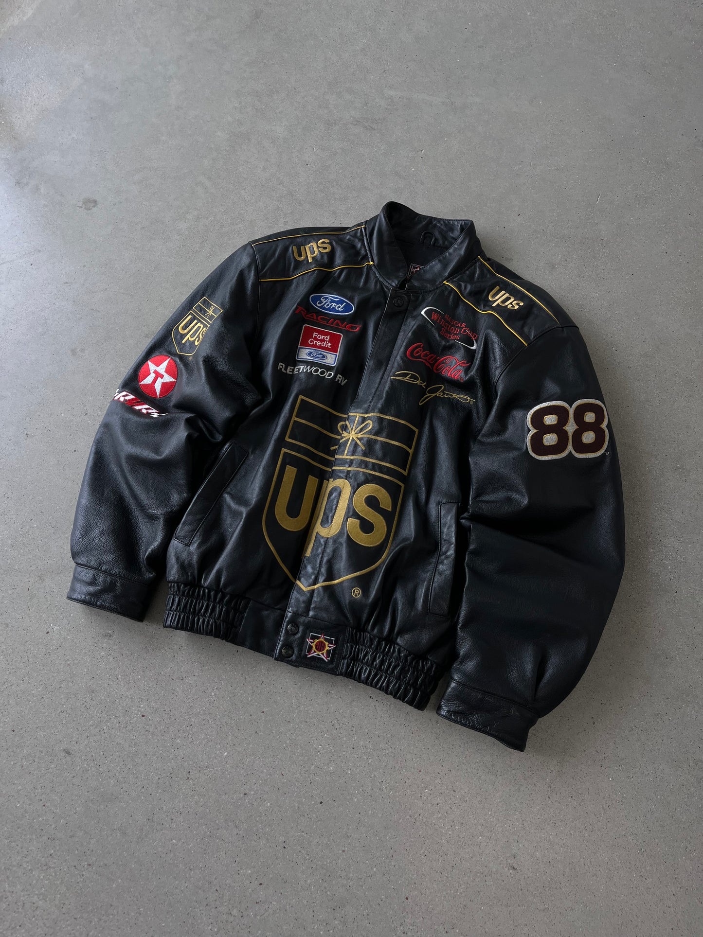 Vintage UPS x Ford Racing Leather Jacket - S