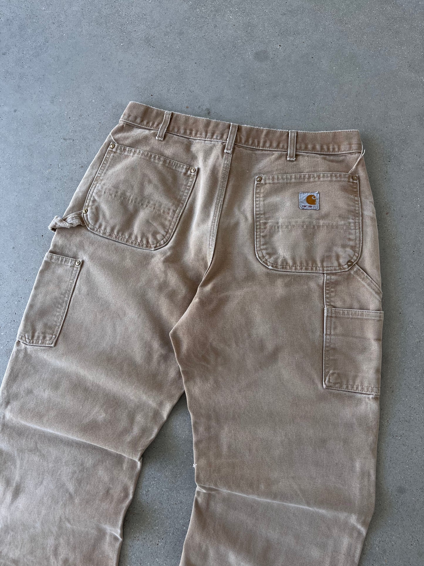 Vintage 90s Carhartt Faded Tan Double Knees - 32x30